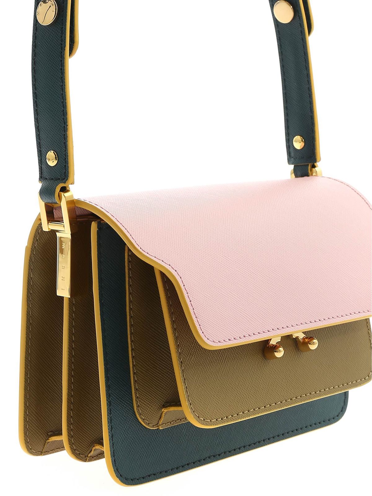 Marni Trunk Bag in Three-coloured Calfskin
