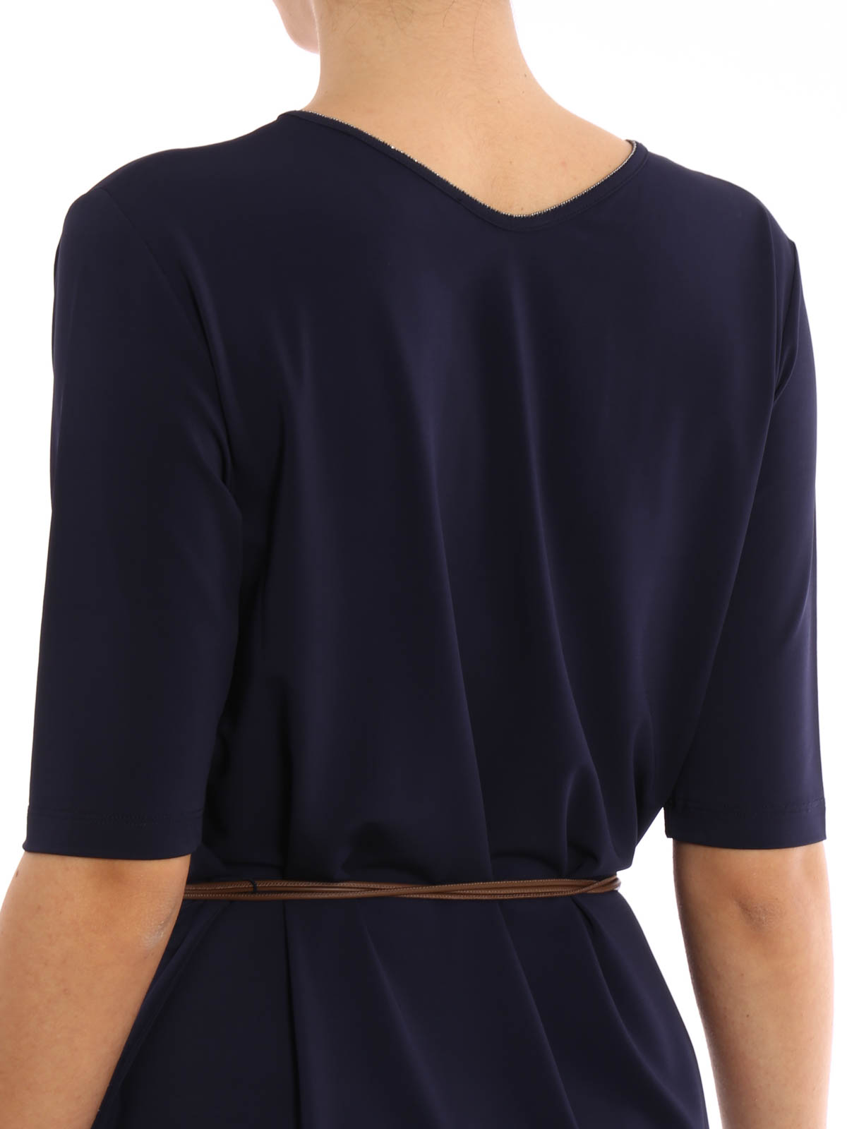 Tシャツ・カットソー FABIANA FILIPPI Women Tunic Tops TPD275F595D8355146 BLUE Fabiana Filippi logo-print Cotton T-shirt | Purple | FARFETCH JO