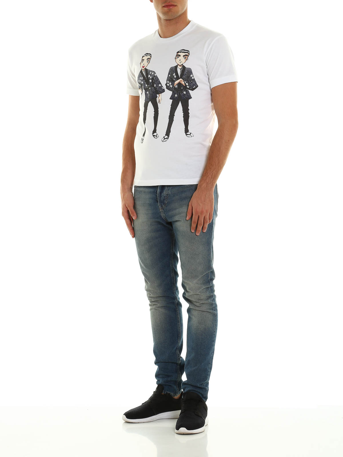 Dsquared2 Twin brothers print T-shirt - White|S71GD0402S20694100