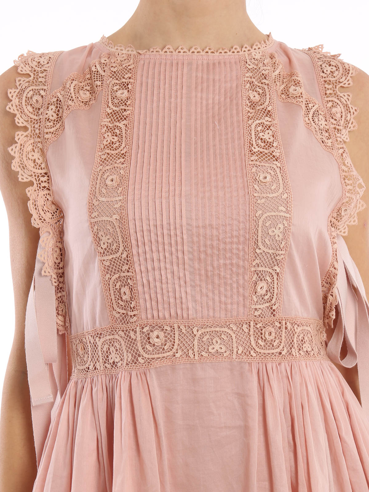 chinese dress ladies 1997 Valentino Dusky Pink Beaded Net & Applique Dress  Shrimpton Couture