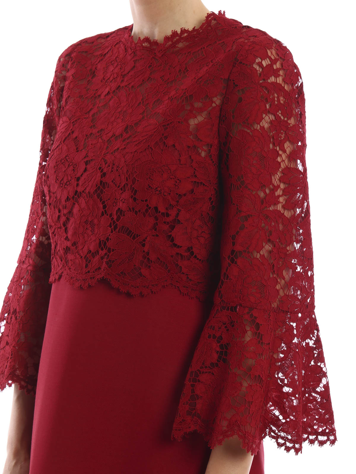 red lace valentino dress Valentino Red A-Line Gown Olvi's Lace