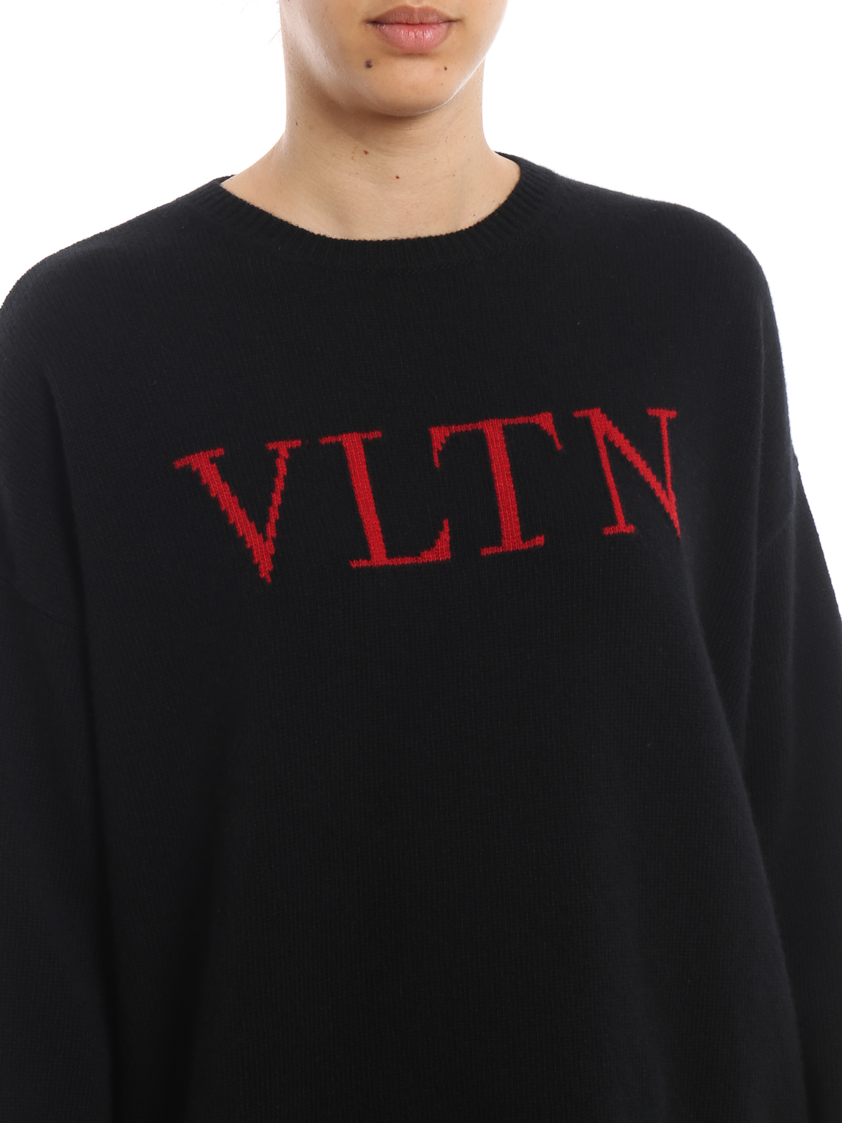 Crew necks Valentino - VLTN wool and cashmere intarsia - SB3KC1284AJ0NR