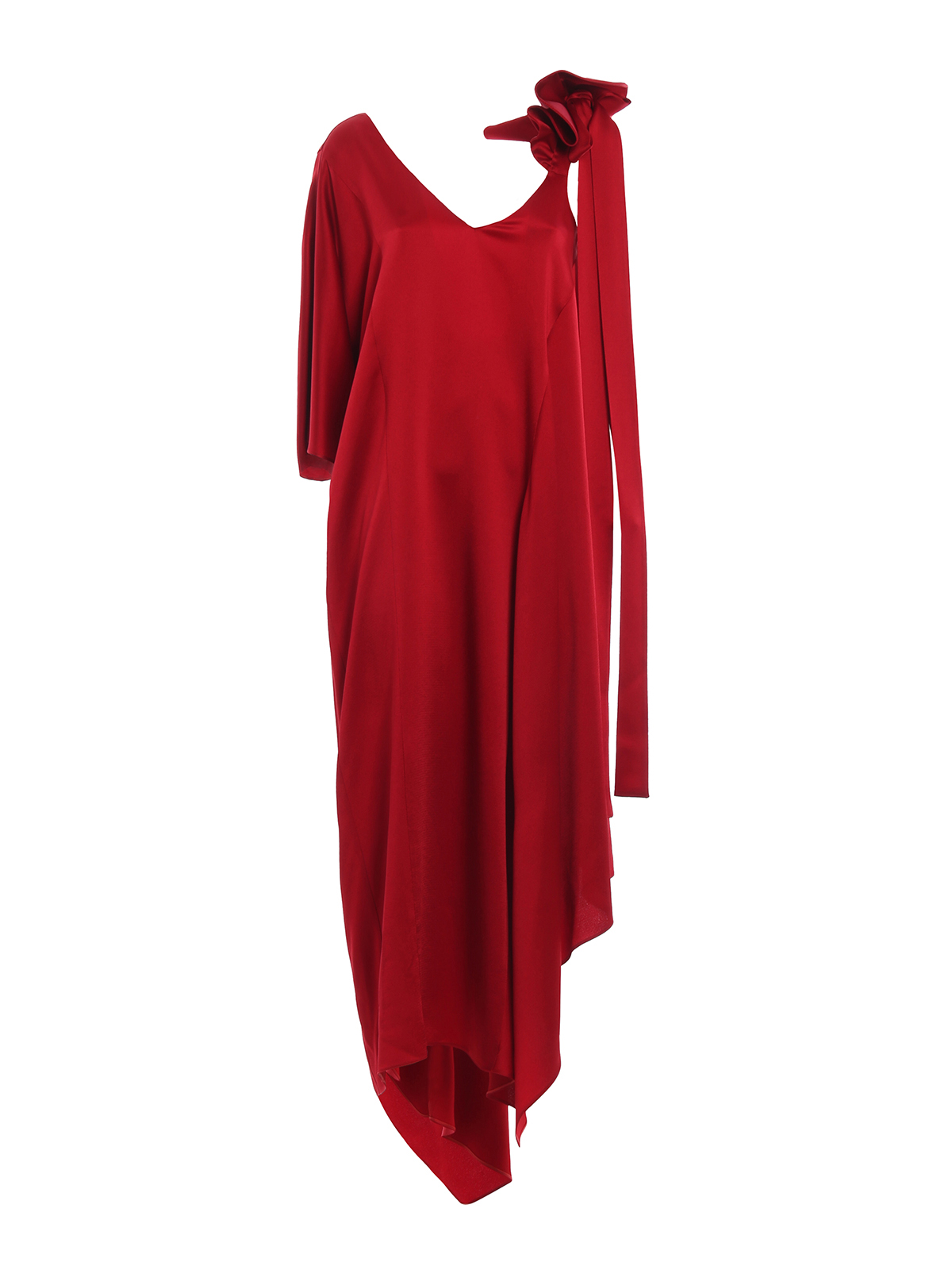 RED VALENTINO CREPE ENVERS SATIN フリル ドレス
