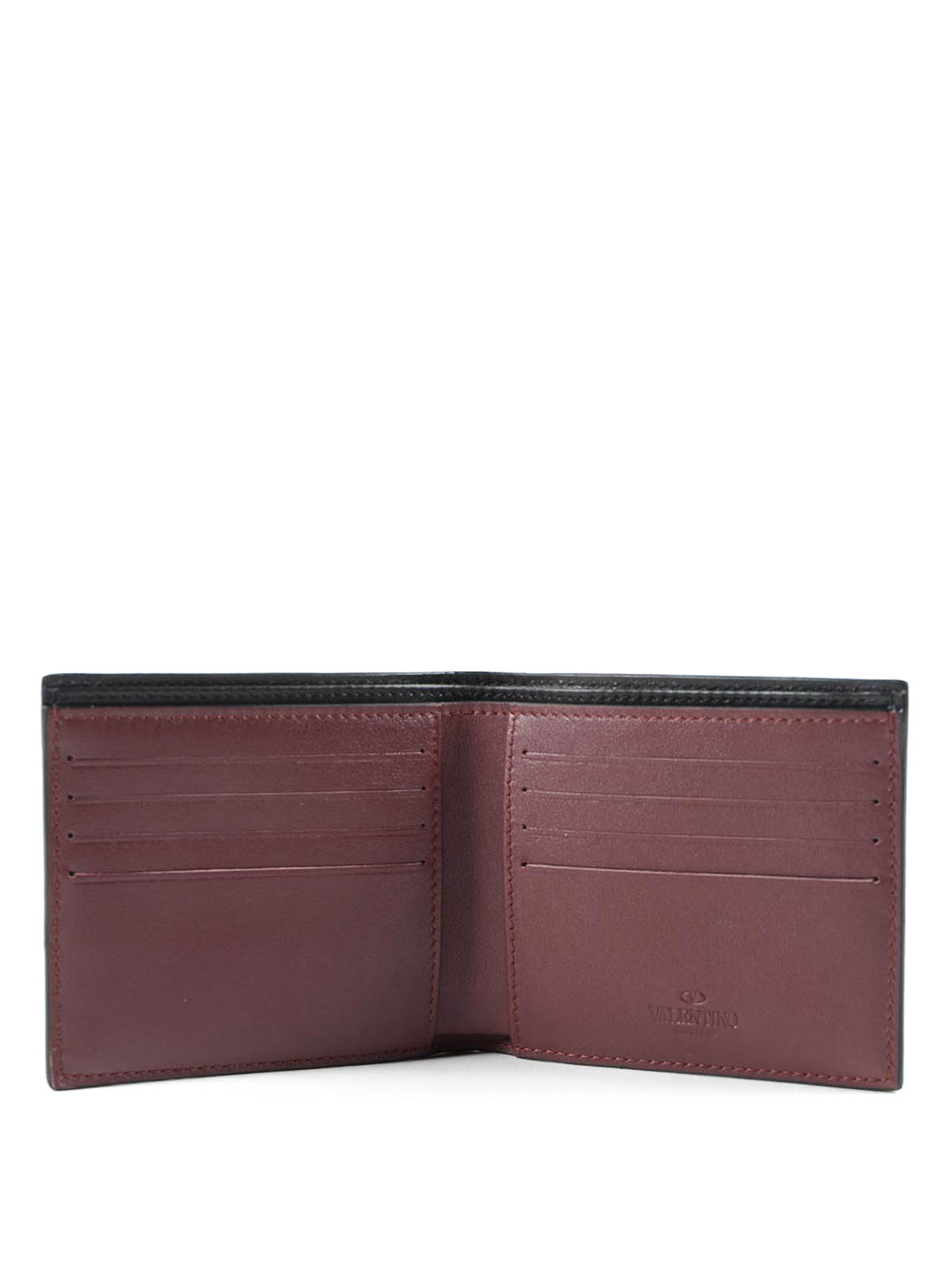 Valentino Garavani 3D STUDS LEATHER BI-FOLD WALLET|LY0P0683VB2R82