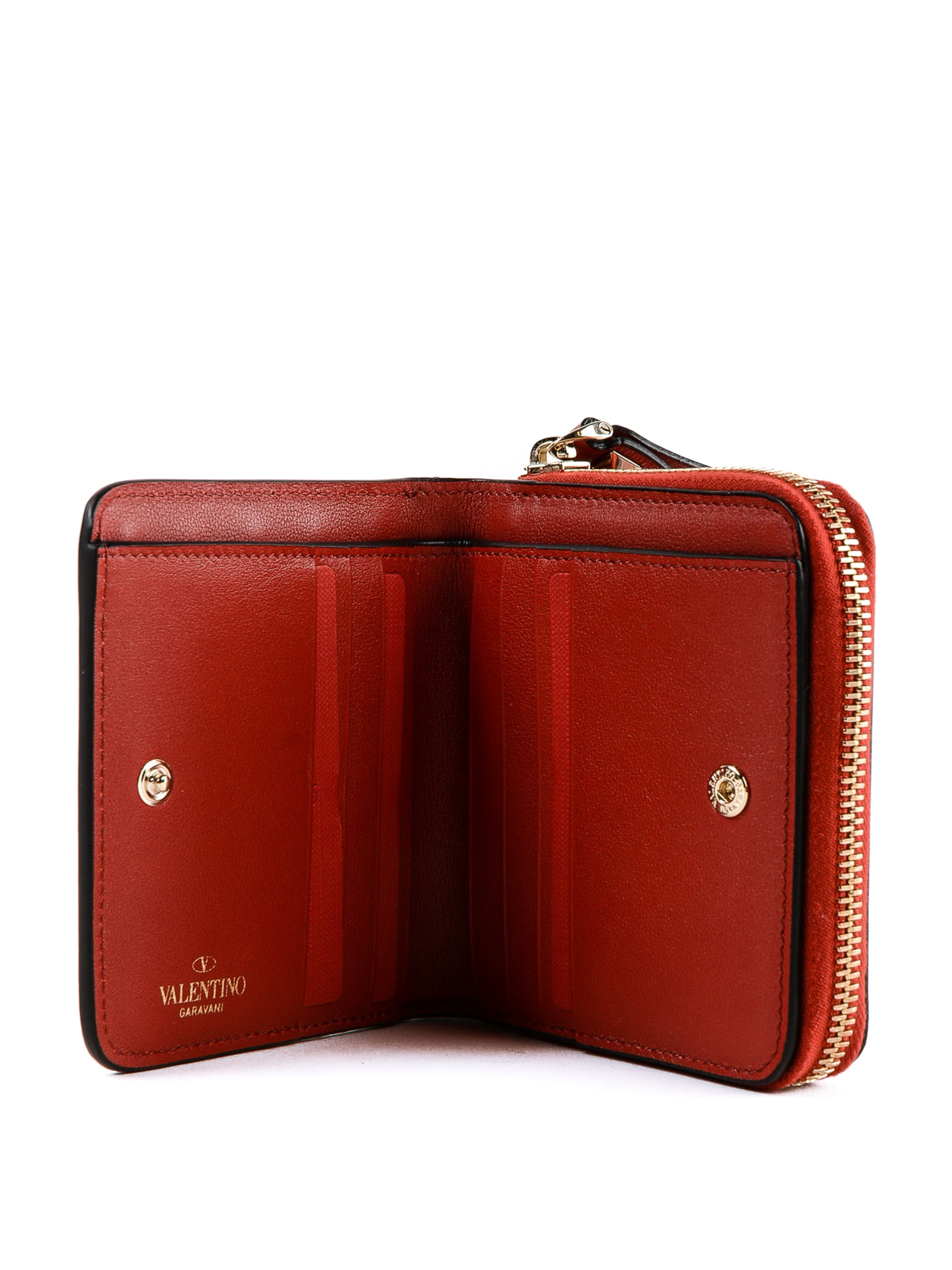 Wallets & purses Valentino Garavani - Rockstud red leather french