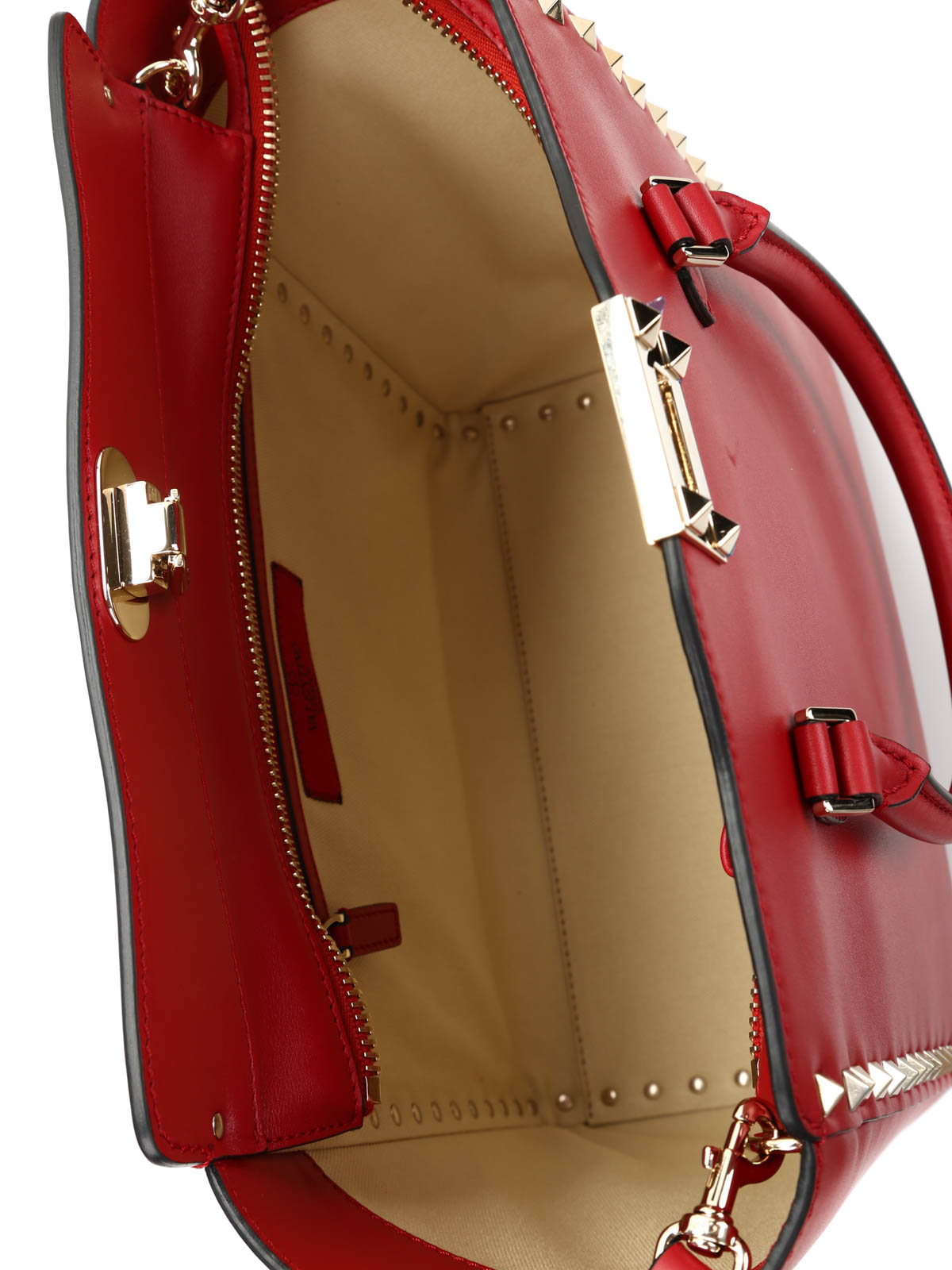 Valentino Rockstud Small Calfskin Top-Handle Tote Bag