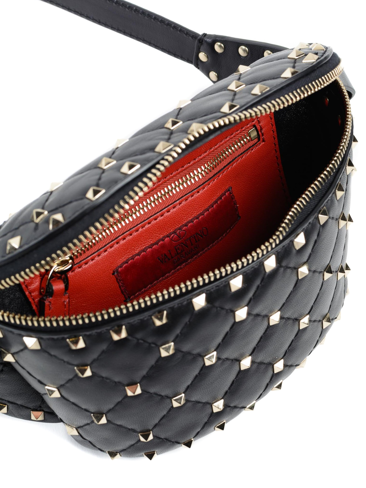 Belt bags Valentino Garavani - Rockstud Spike red nappa belt bag