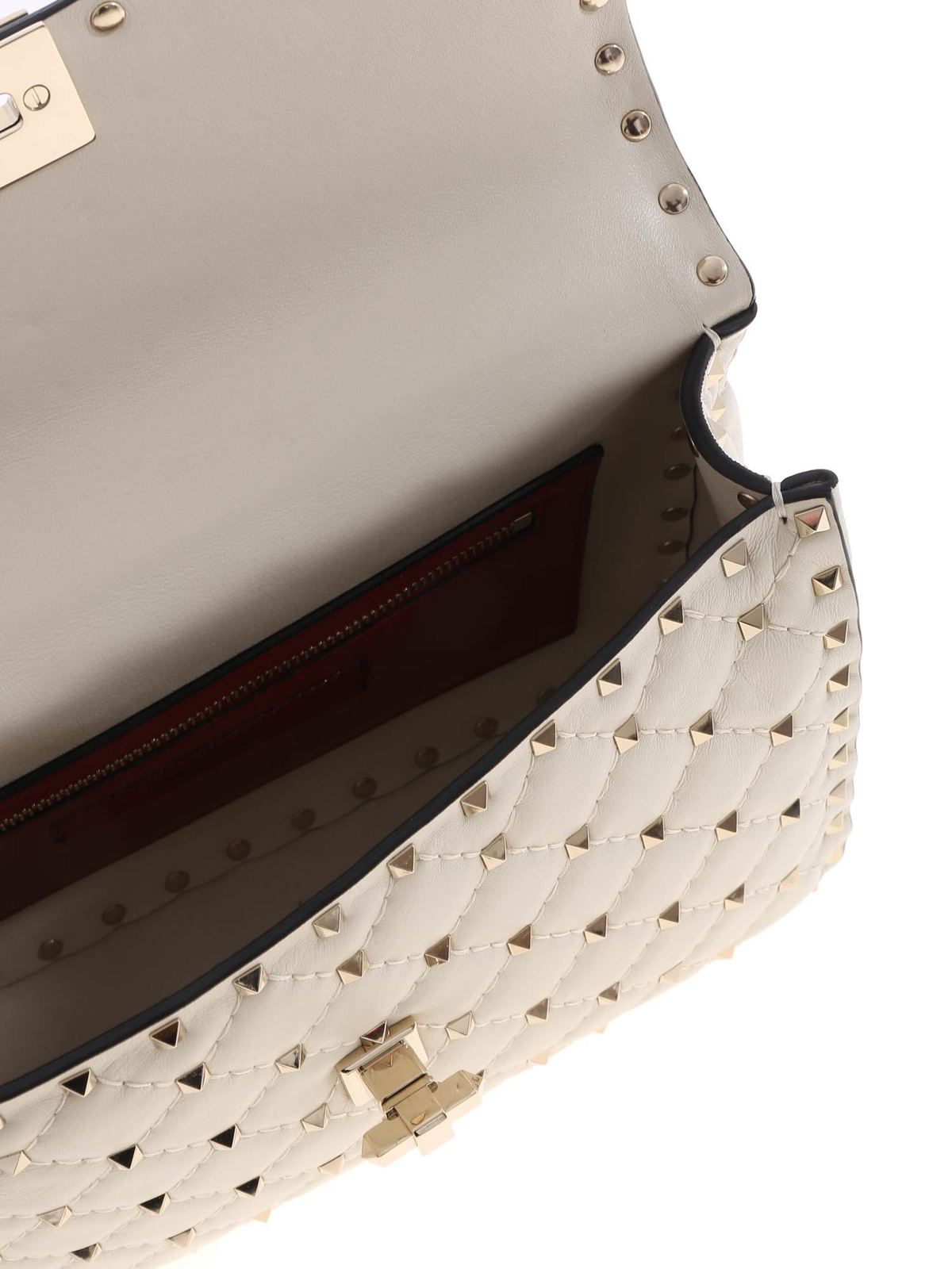 shabby lækage plisseret Cross body bags Valentino Garavani - Rockstud Spike medium bag in ivory  color - SW0B0122NAPI16
