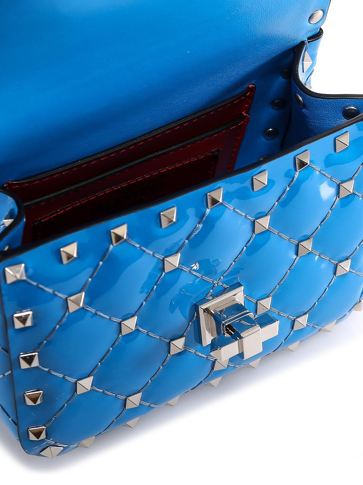 Valentino Garavani Rockstud Spike Micro Leather Crossbody Bag in Blue -  Valentino Garavani