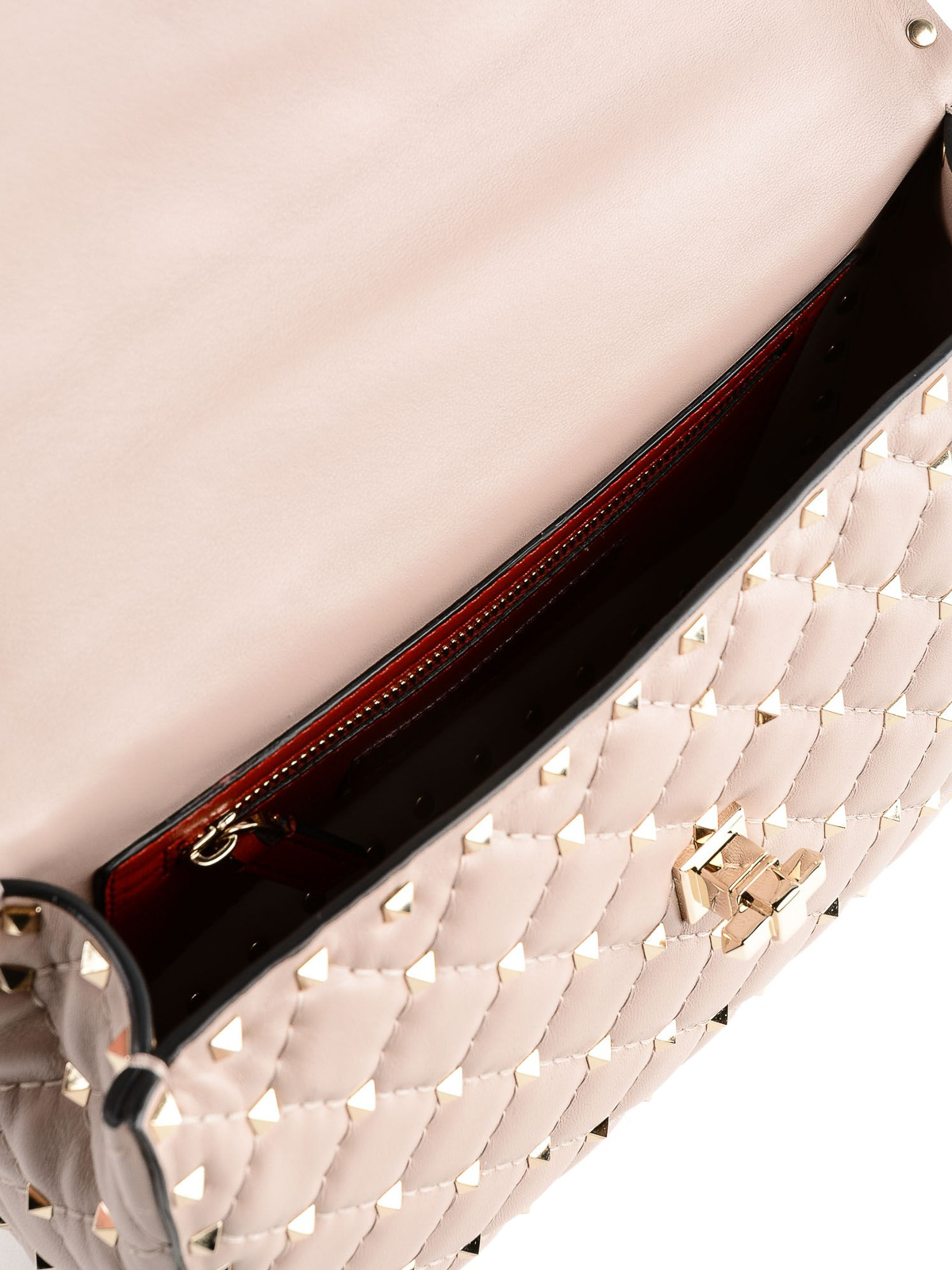 Medium Nappa Rockstud Spike Bag for Woman in Poudre