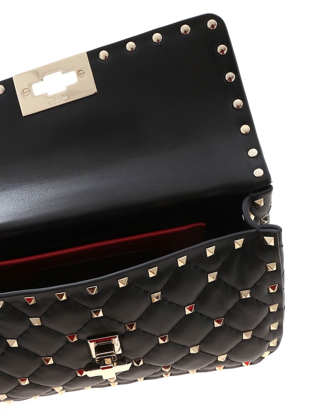 Rockstud Small Leather Crossbody Bag in Black - Valentino Garavani