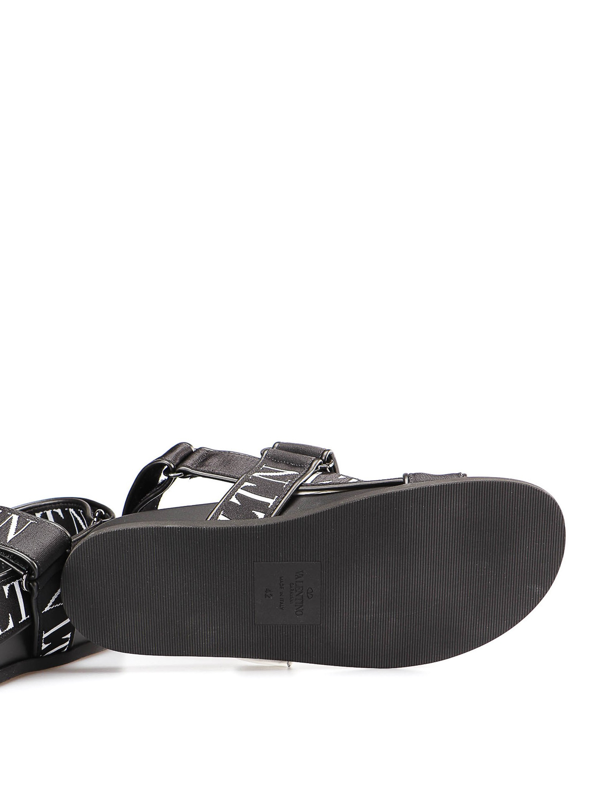 par Dekan ting Sandals Valentino Garavani - VLTN black leather and fabric sandals -  RY0S0B91ANG0NI