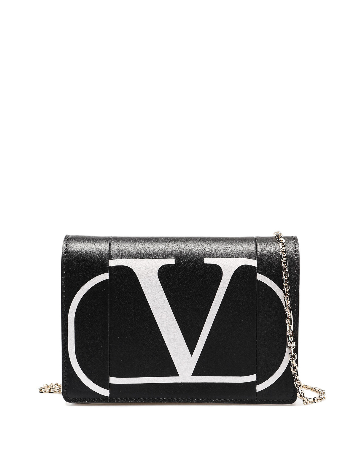 Vlogo leather crossbody bag Valentino Garavani Black in Leather