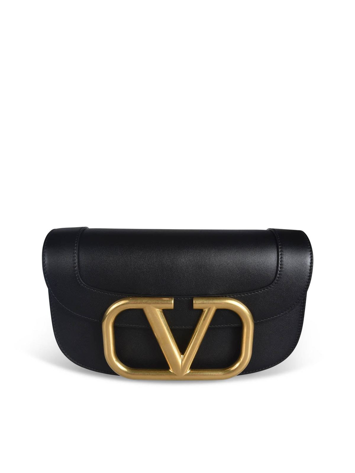 Supervee leather crossbody bag Valentino Garavani Black in Leather