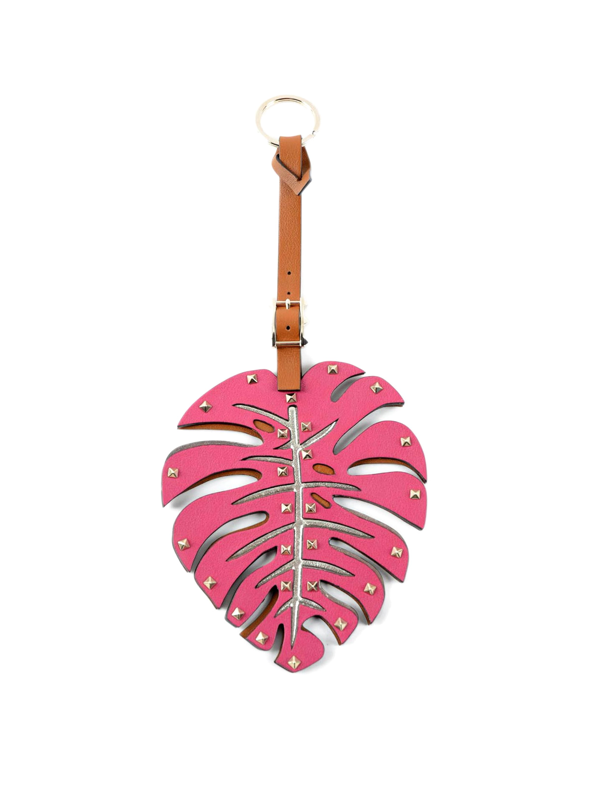 Valentino Garavani Rockstud leaf bag charm - Pink