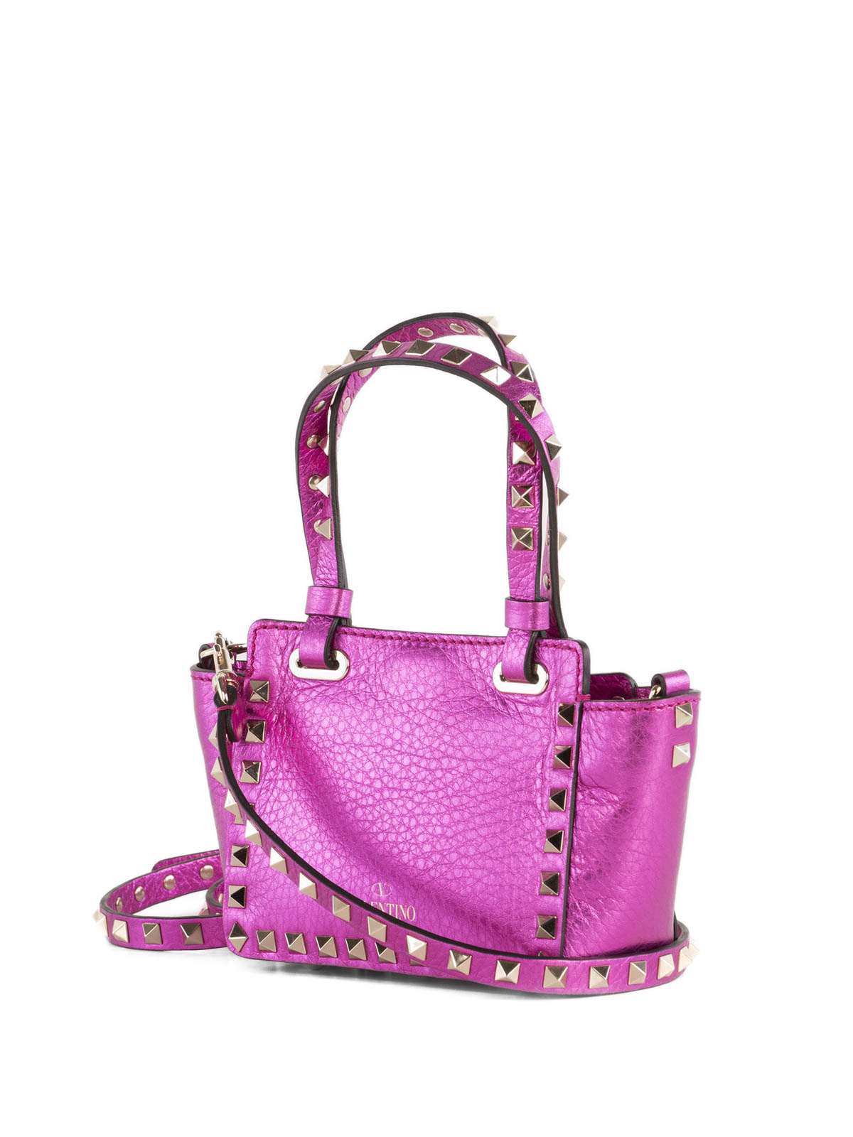 Micro rockstud leather crossbody bag Valentino Garavani Pink in