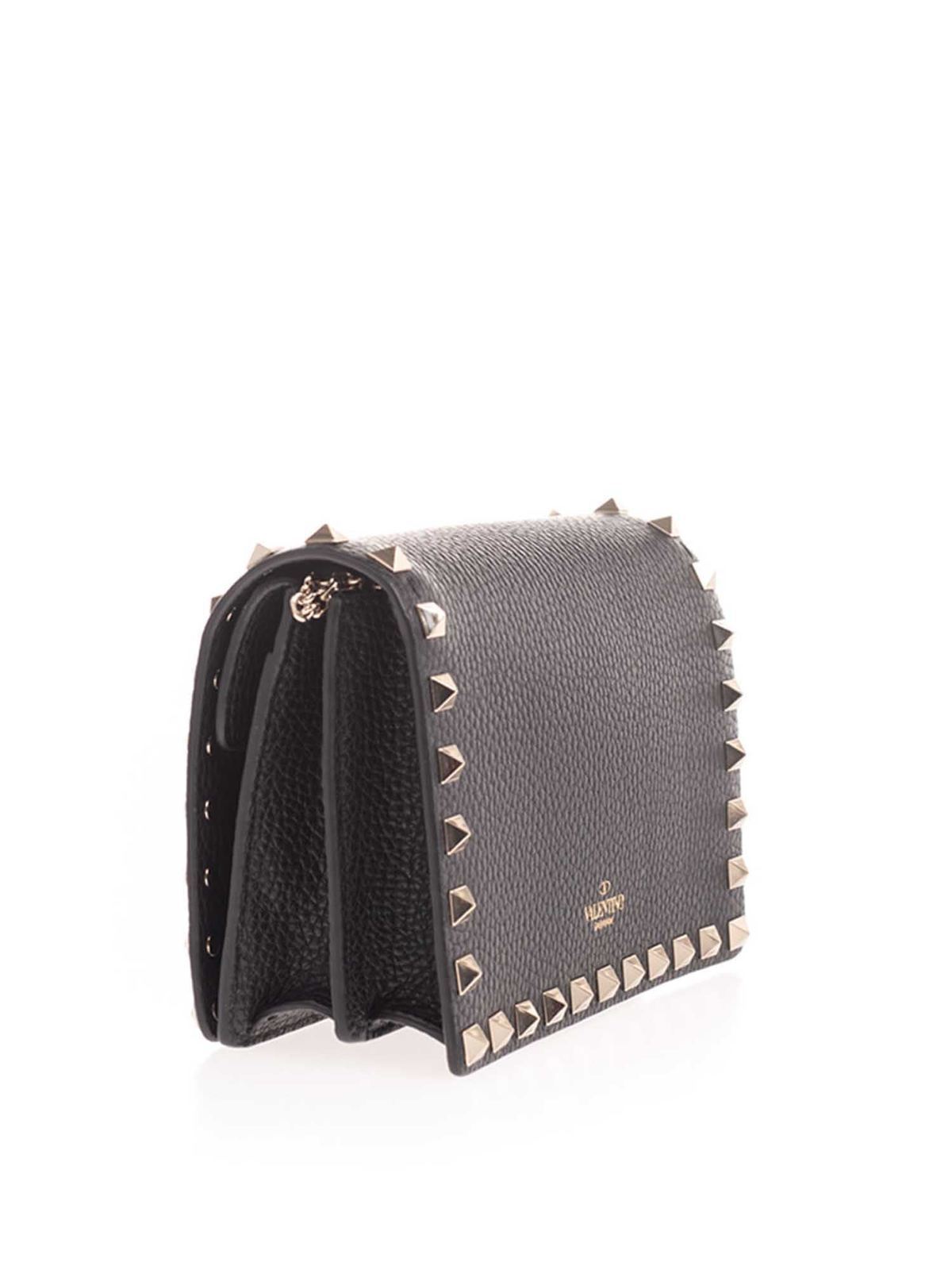 Valentino Garavani Rockstud Small Leather Clutch Bag