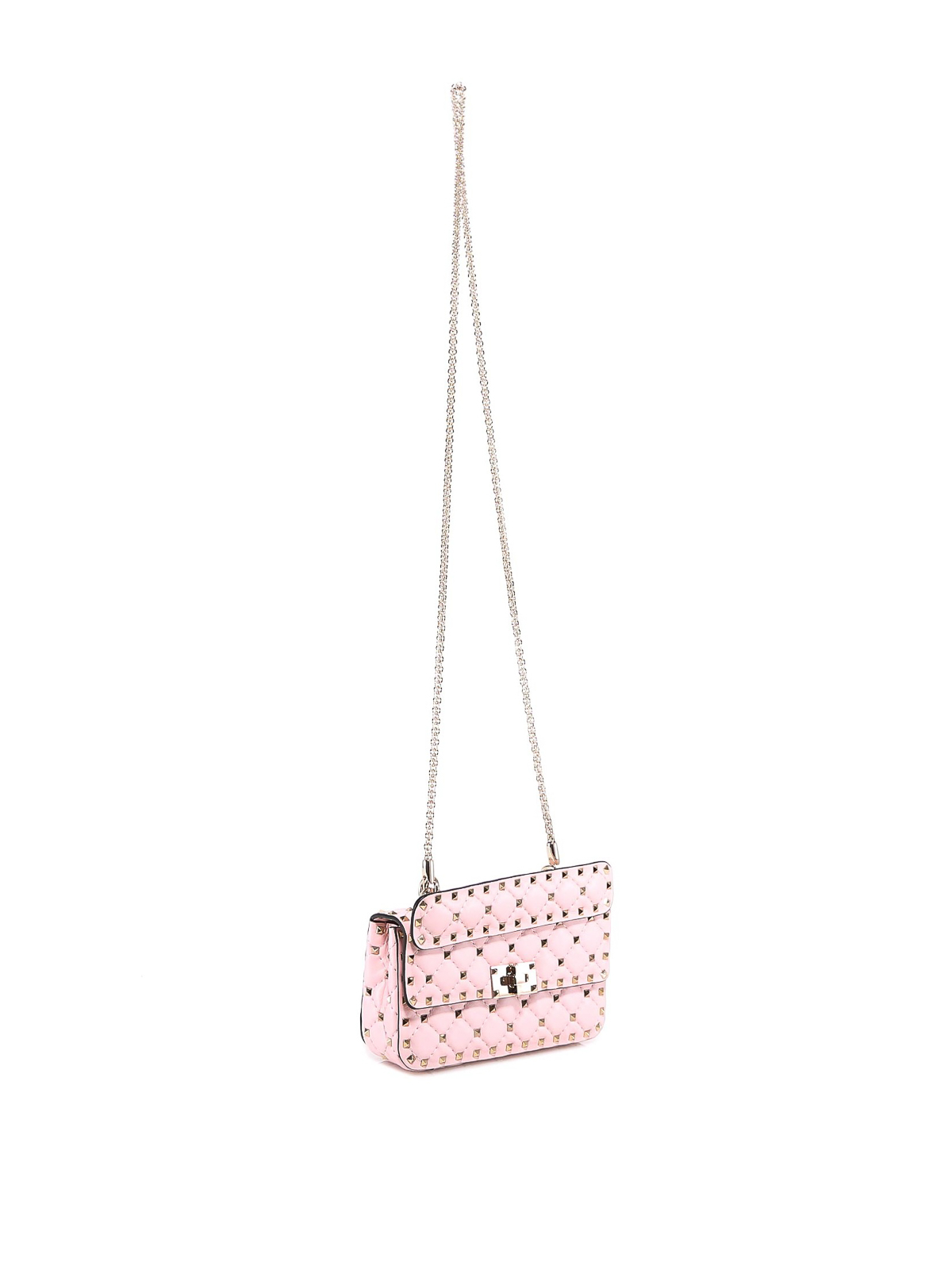 Rockstud Spike Small Leather Shoulder Bag in Pink - Valentino