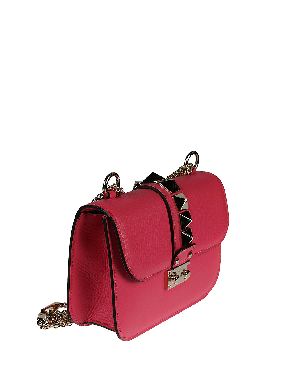 Leather Cross Body Bag Fuchsia Leather Shoulder Bag 