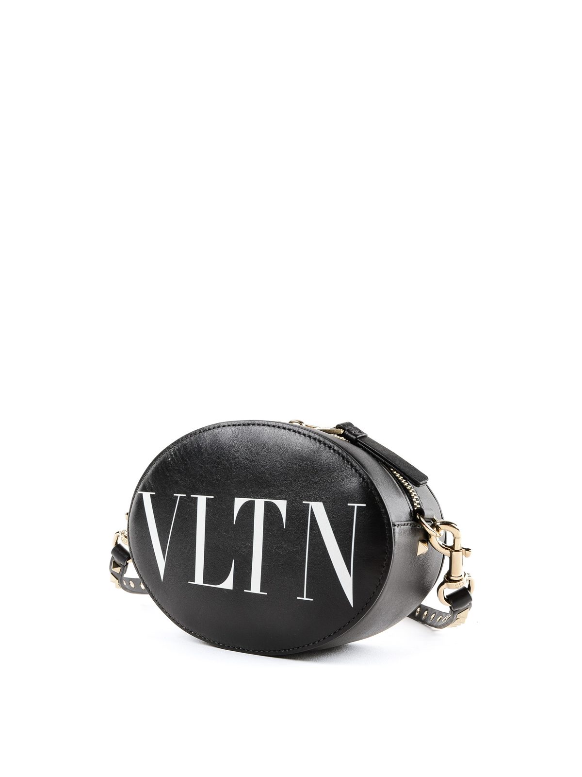 Valentino Vltn Logo Leather Crossbody Bag Nero/ Bianco
