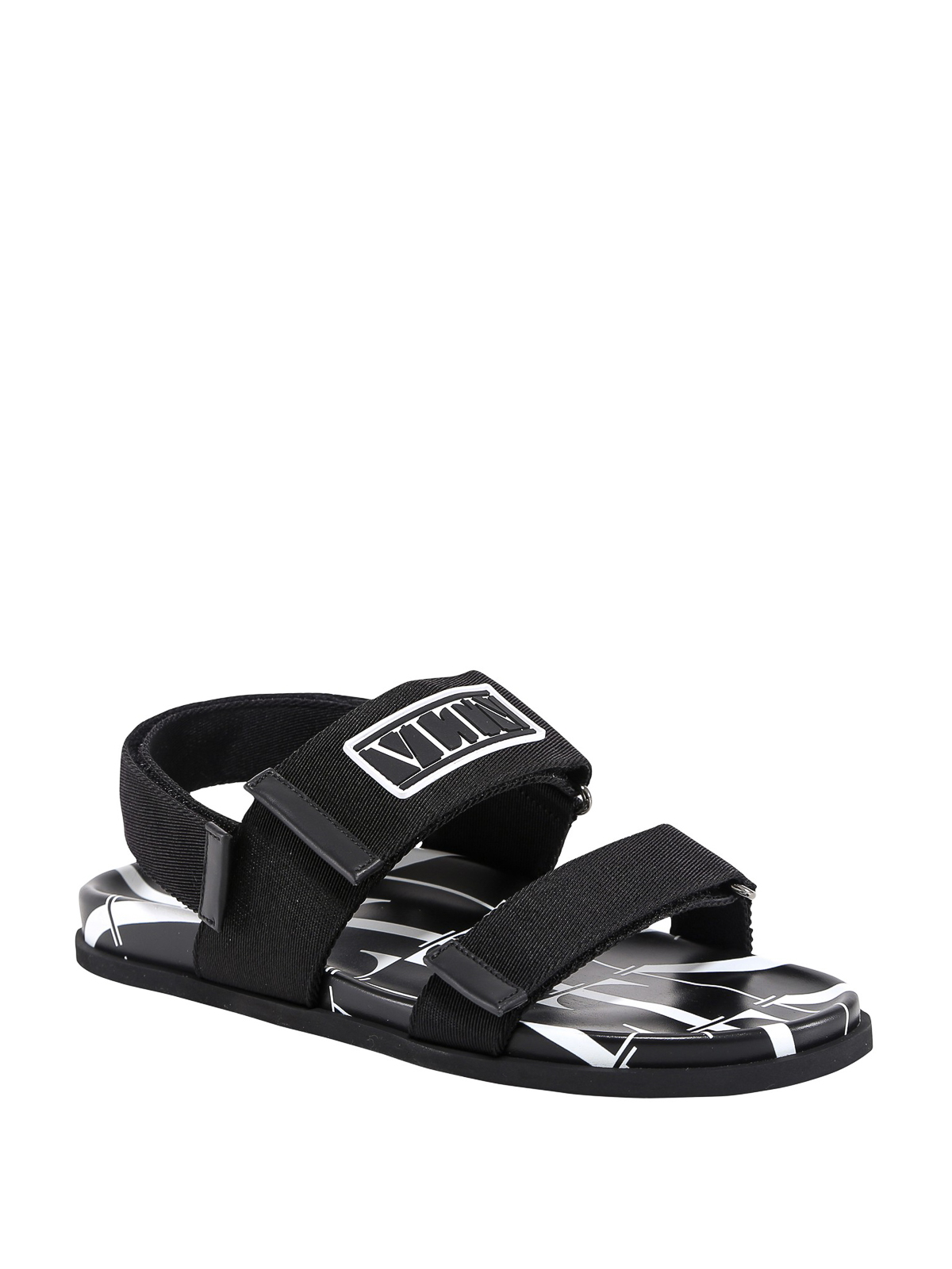 Ubestemt Begrænse Aftale Sandals Valentino Garavani - Velcro strap leather sandals - UY2S0D76ENXONI