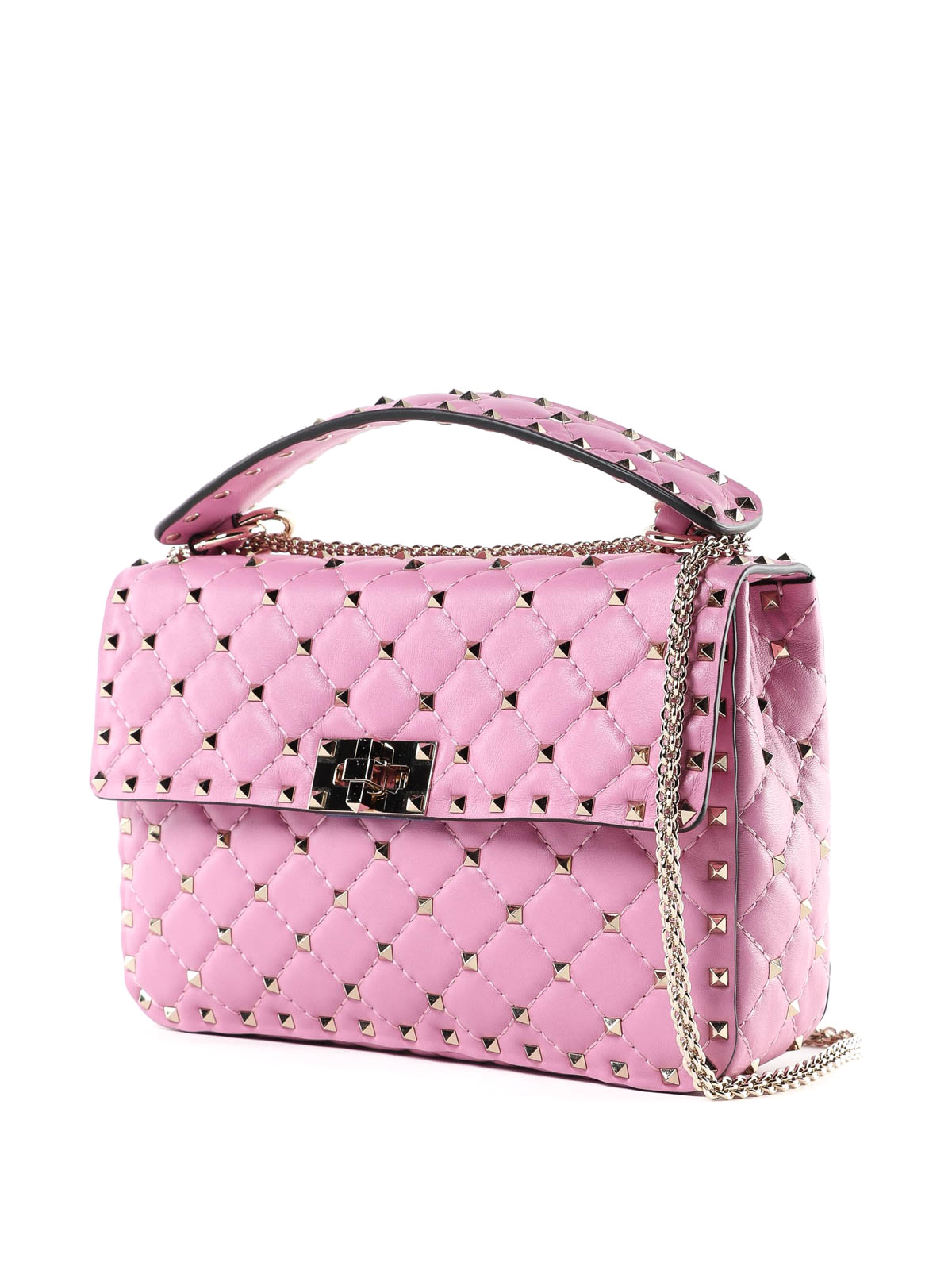Small Nappa Rockstud Spike Bag for Woman in Pink Pp