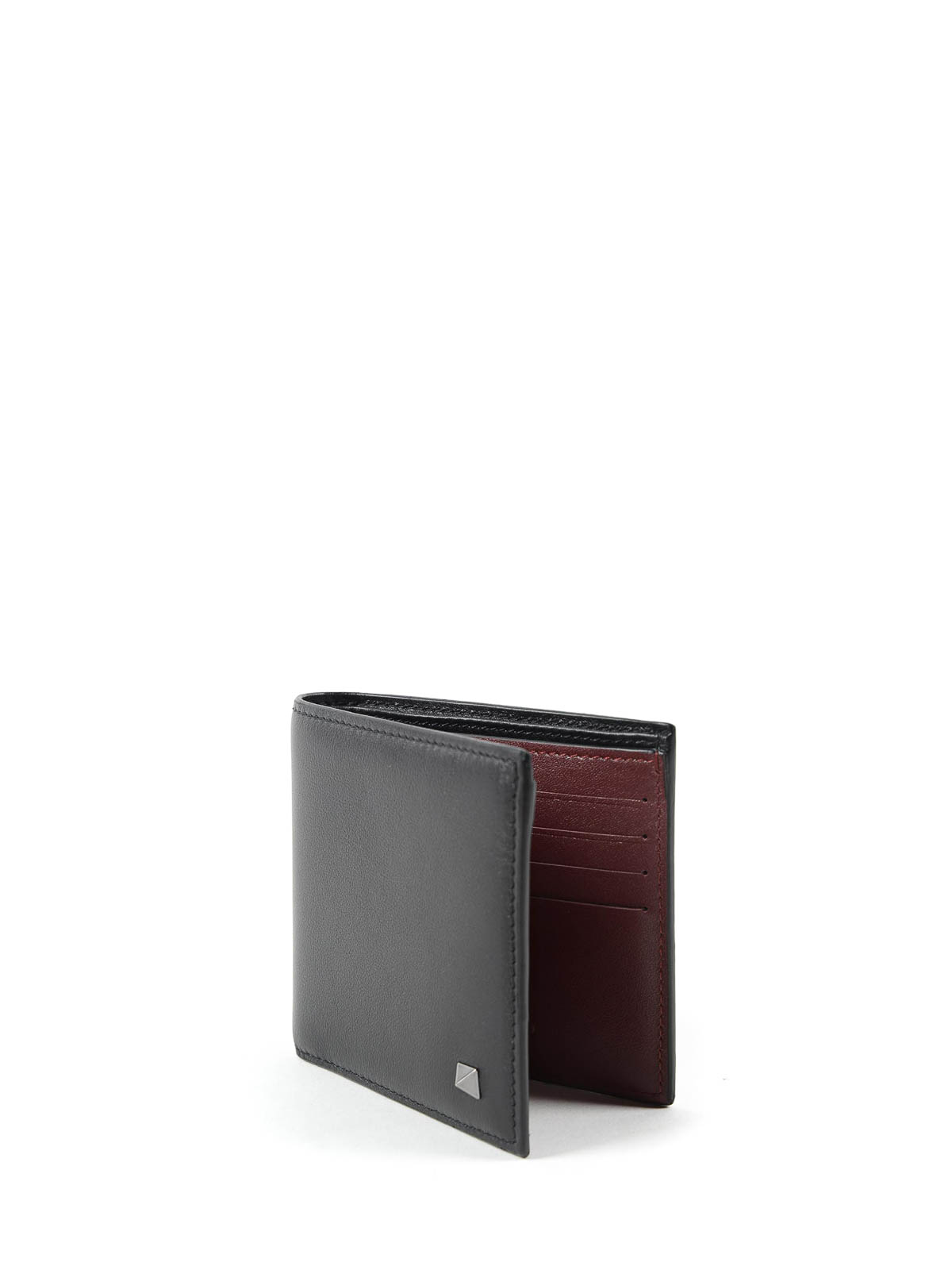 Valentino Garavani 3D STUDS LEATHER BI-FOLD WALLET|LY0P0683VB2R82