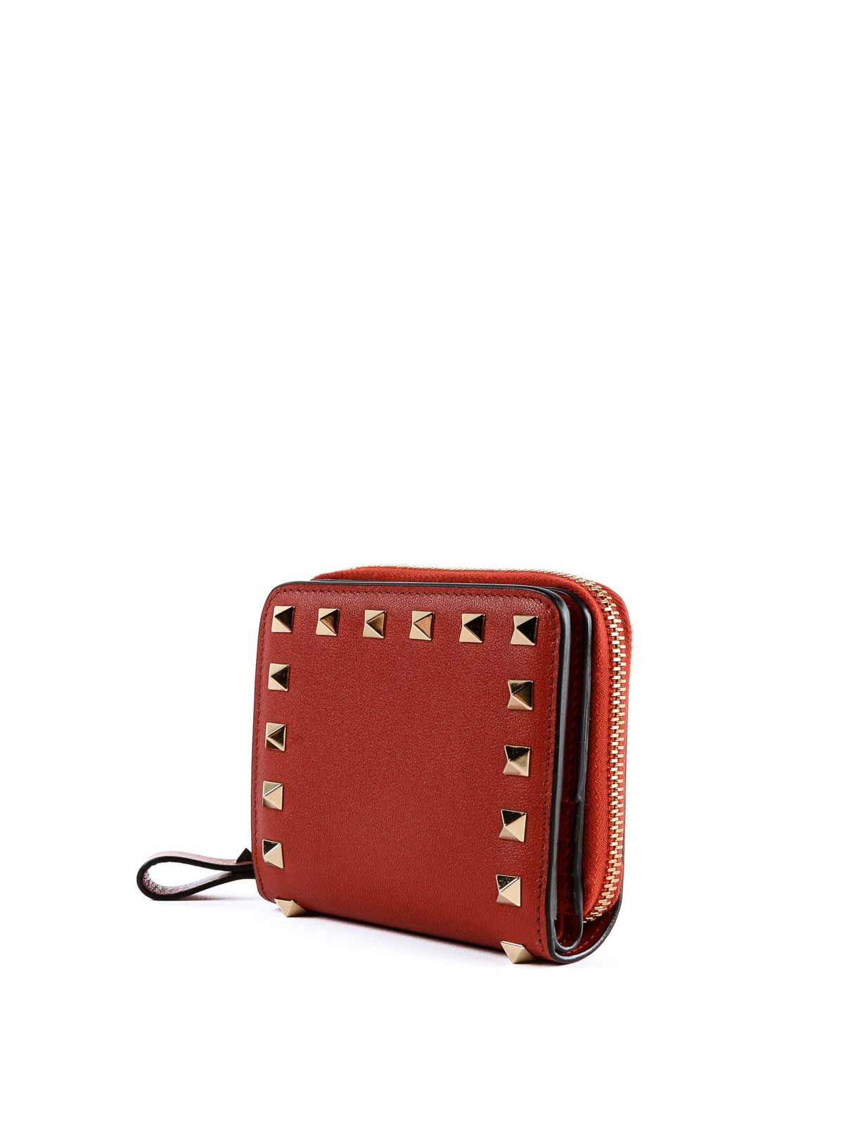 Wallets purses - Rockstud red leather french wallet - QW2P0649BOL0RO