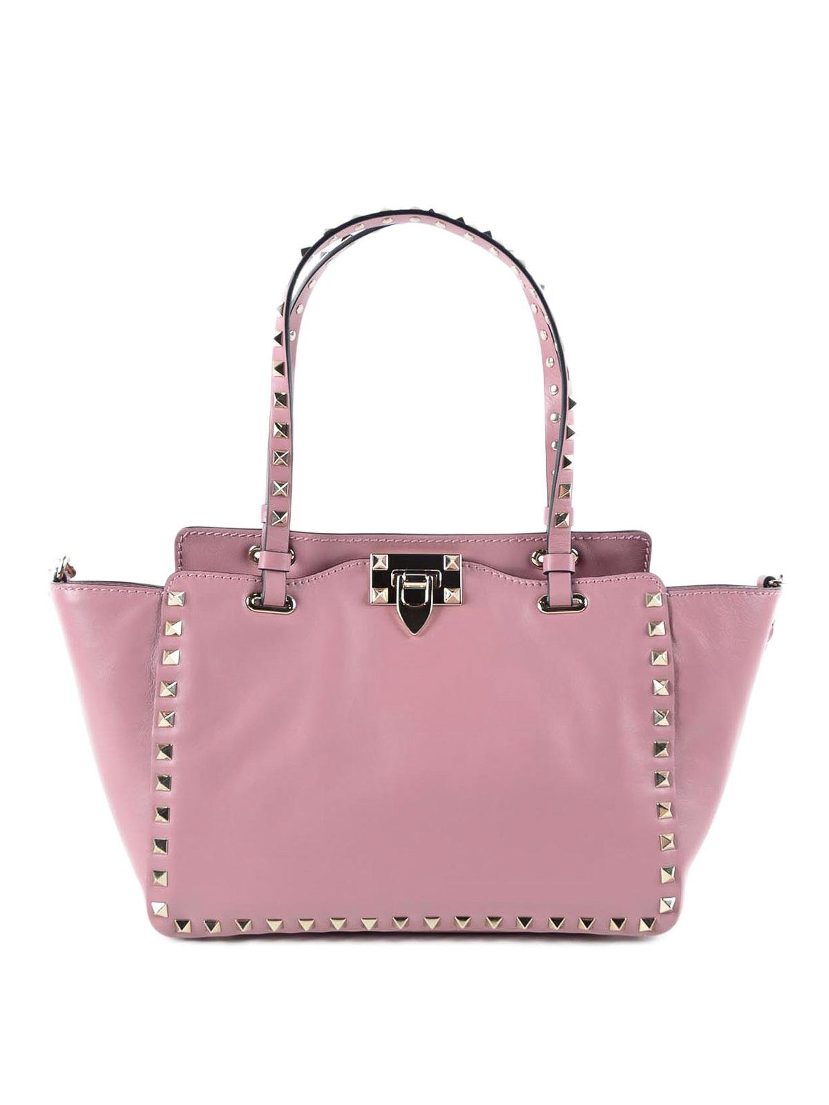 Valentino Pink Leather Rockstud Trapeze Small Crossbody Bag