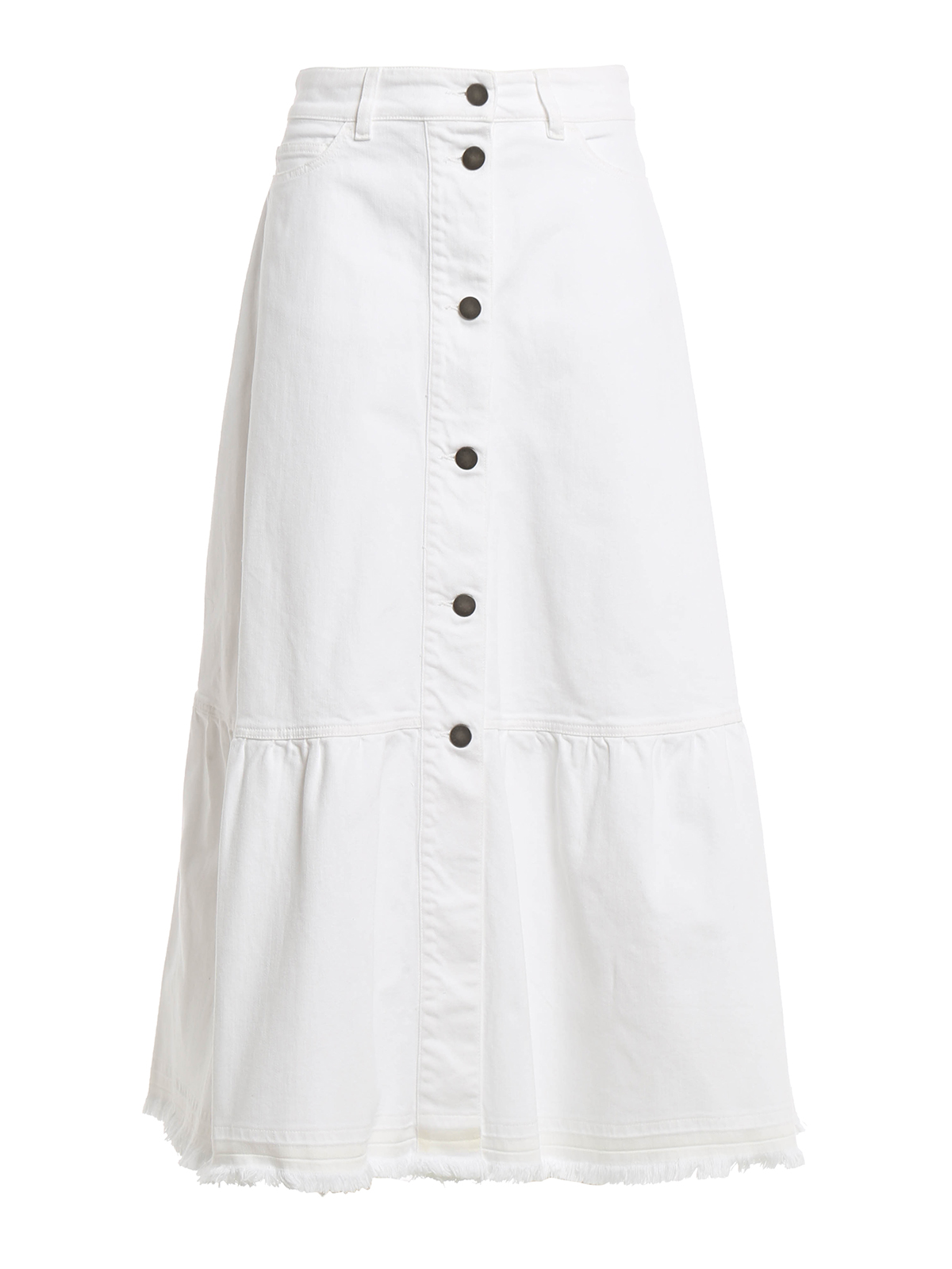 Falda denim larga blanca