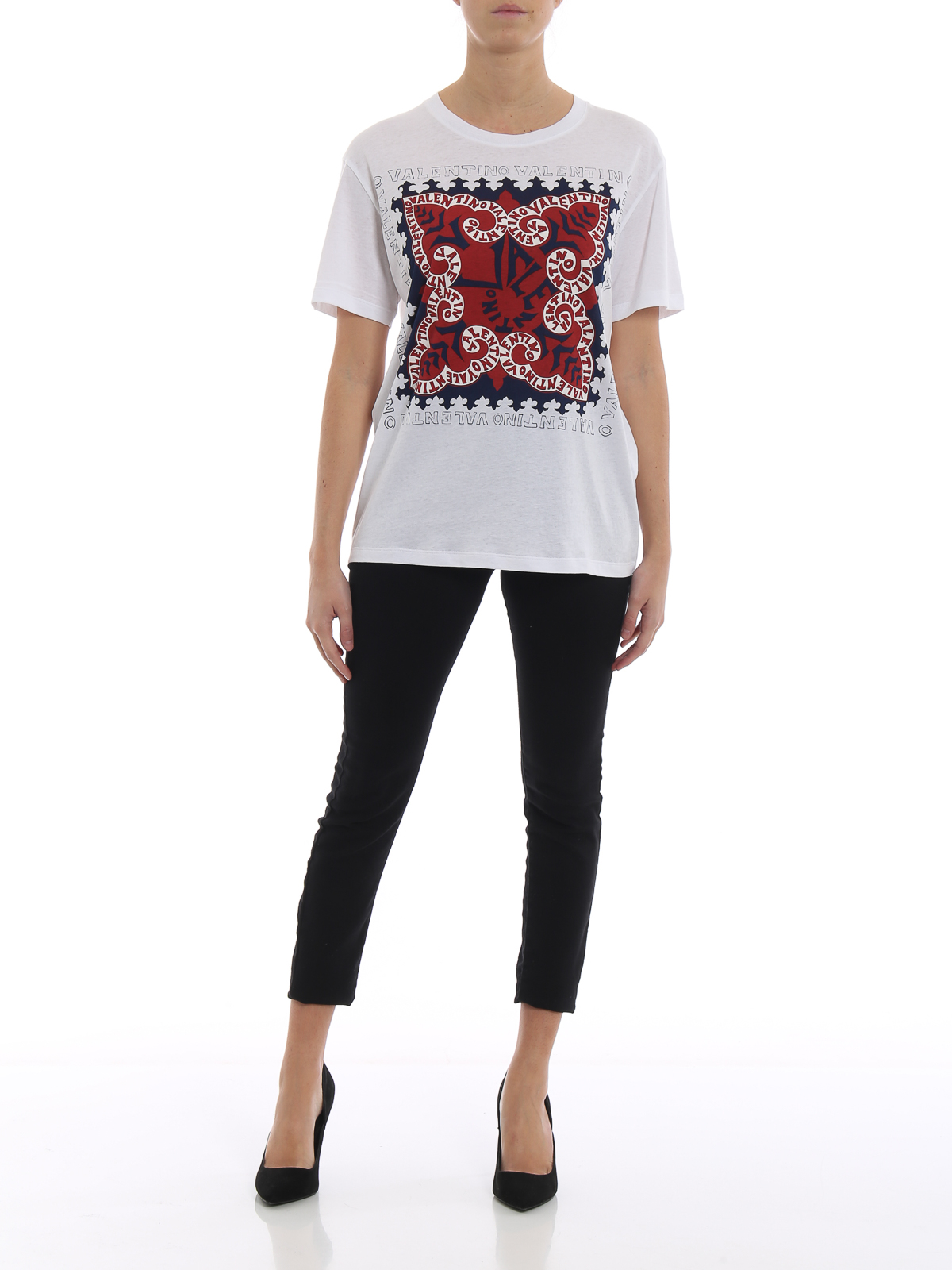 Valentino Garavani White cotton Bandana T-shirt | RB3MG00VGBT0BO
