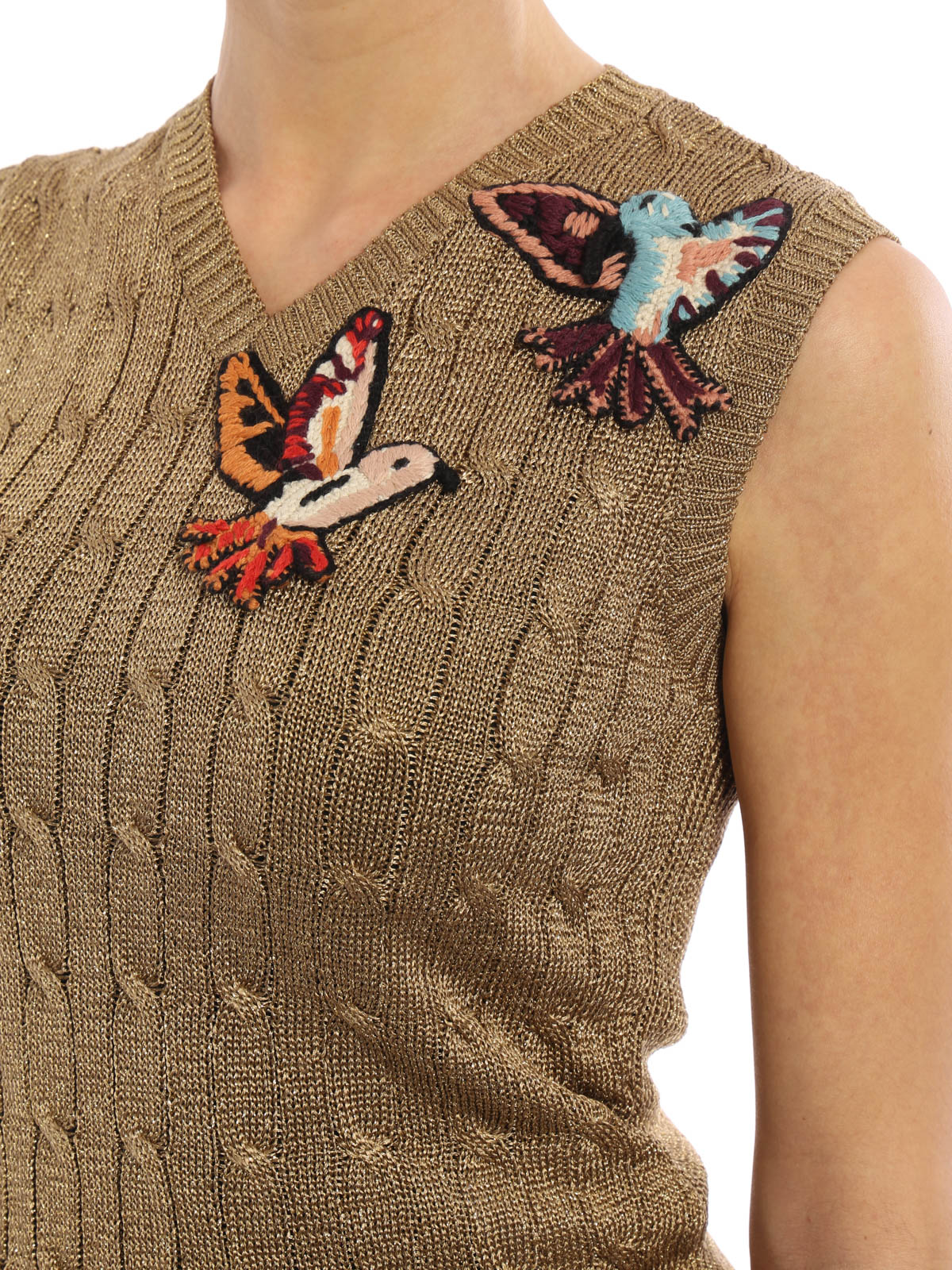Valentino Red Hummingbird sleeveless sweater | MR3KM01A2TVL01
