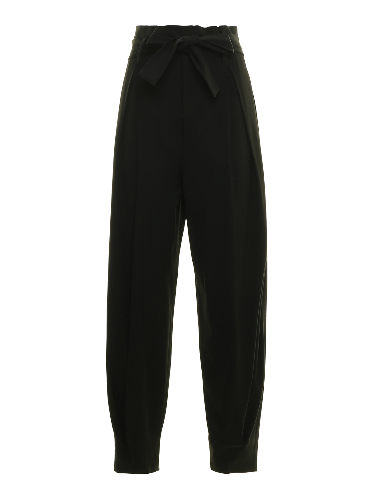 Red Valentino Viscose And Wool Blend Gabardine Trousers In Black