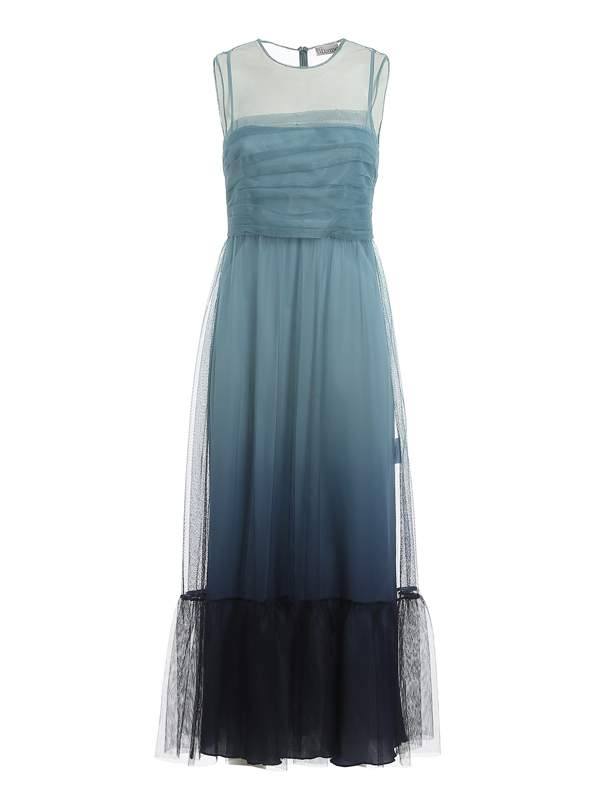 blue red valentino dress Sheer-Sides Long Blue Sequin Prom Dress
