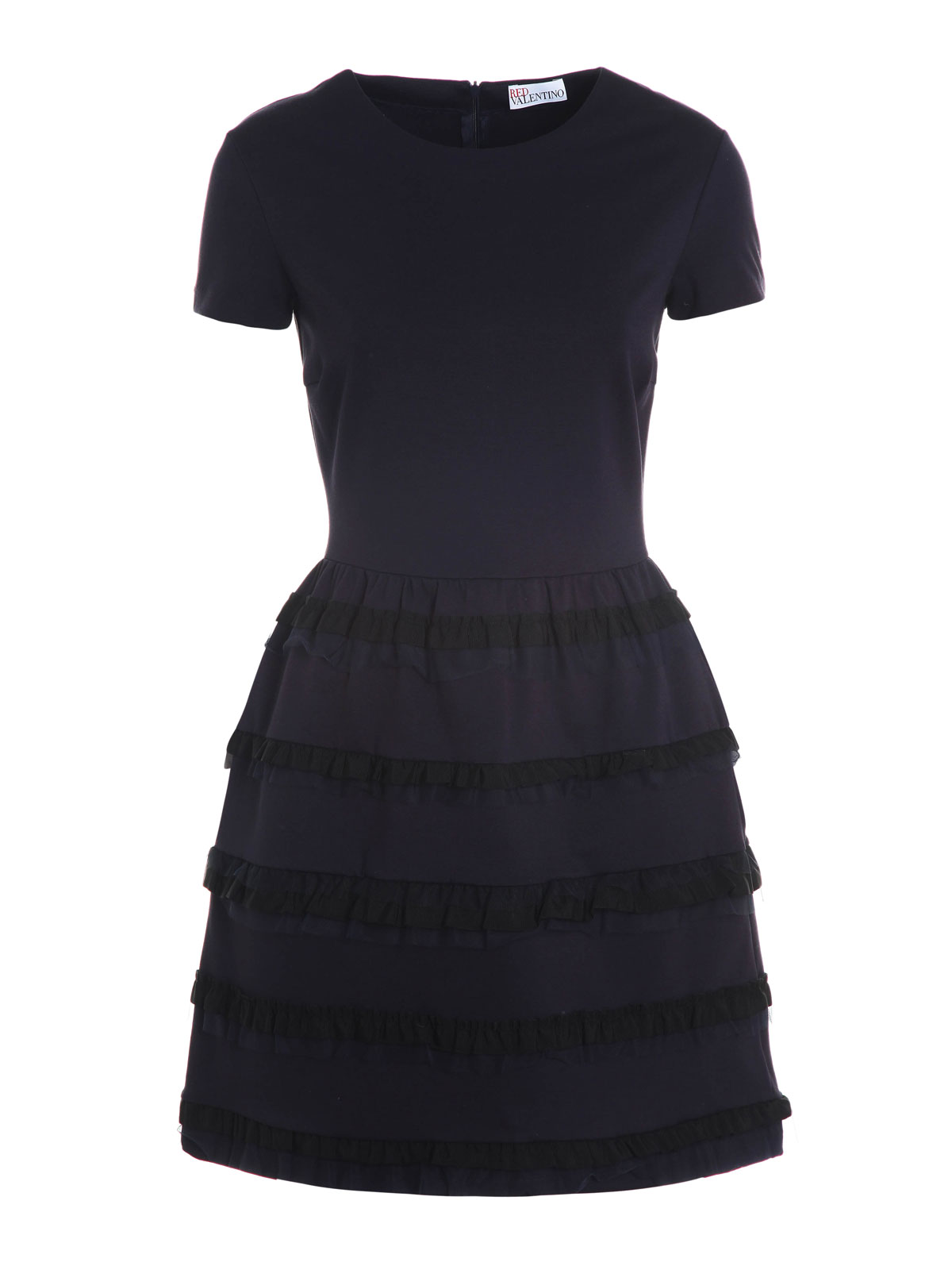 Valentino Red Tulle and grosgrain bon ton dress|LR0MJ04A2N0B01 Valentino Red Tulle and grosgrain bon ton dress|LR0MJ04A2N0B01
