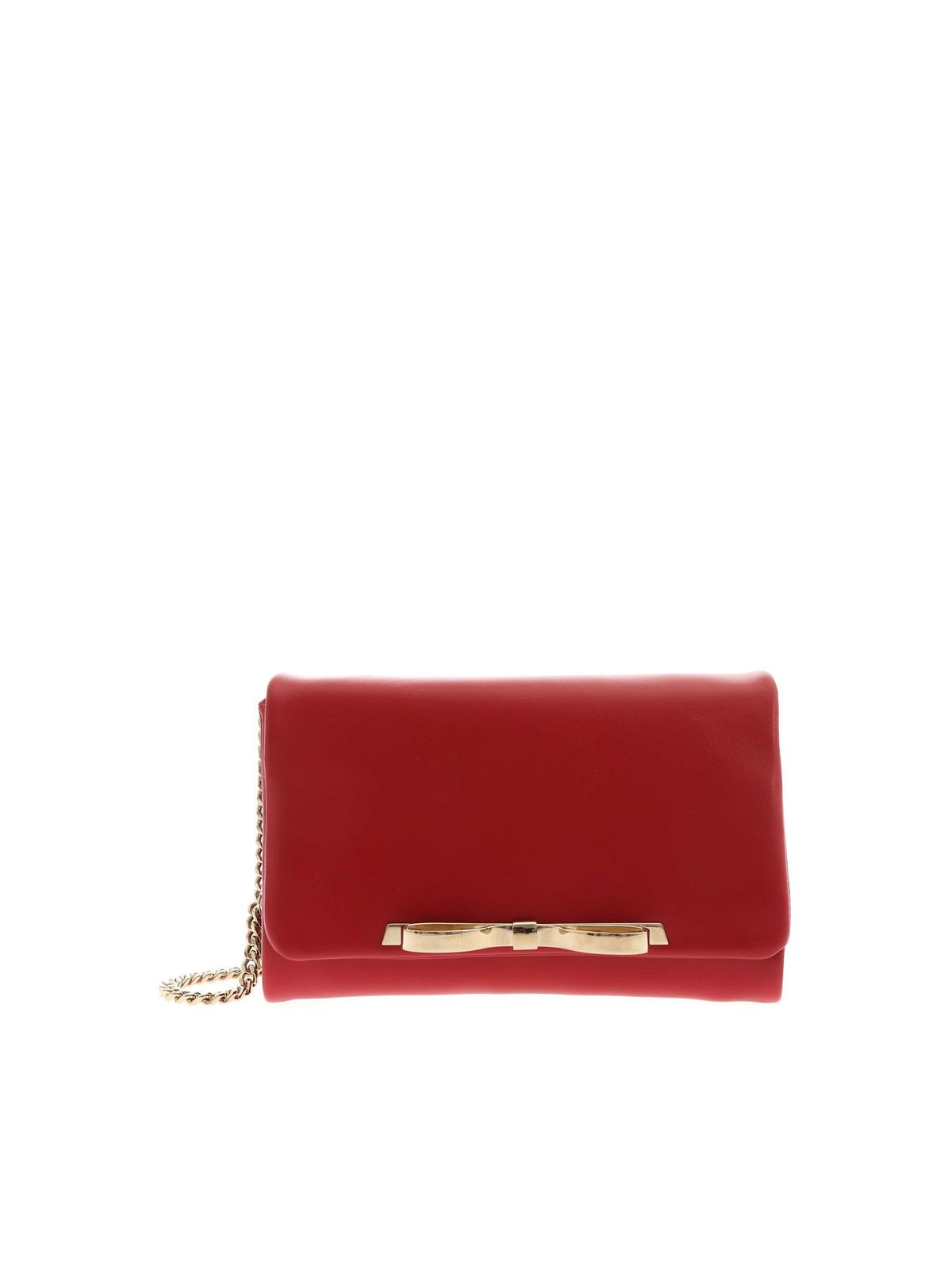 body bags Valentino Red Golden bow shoulder bag red -