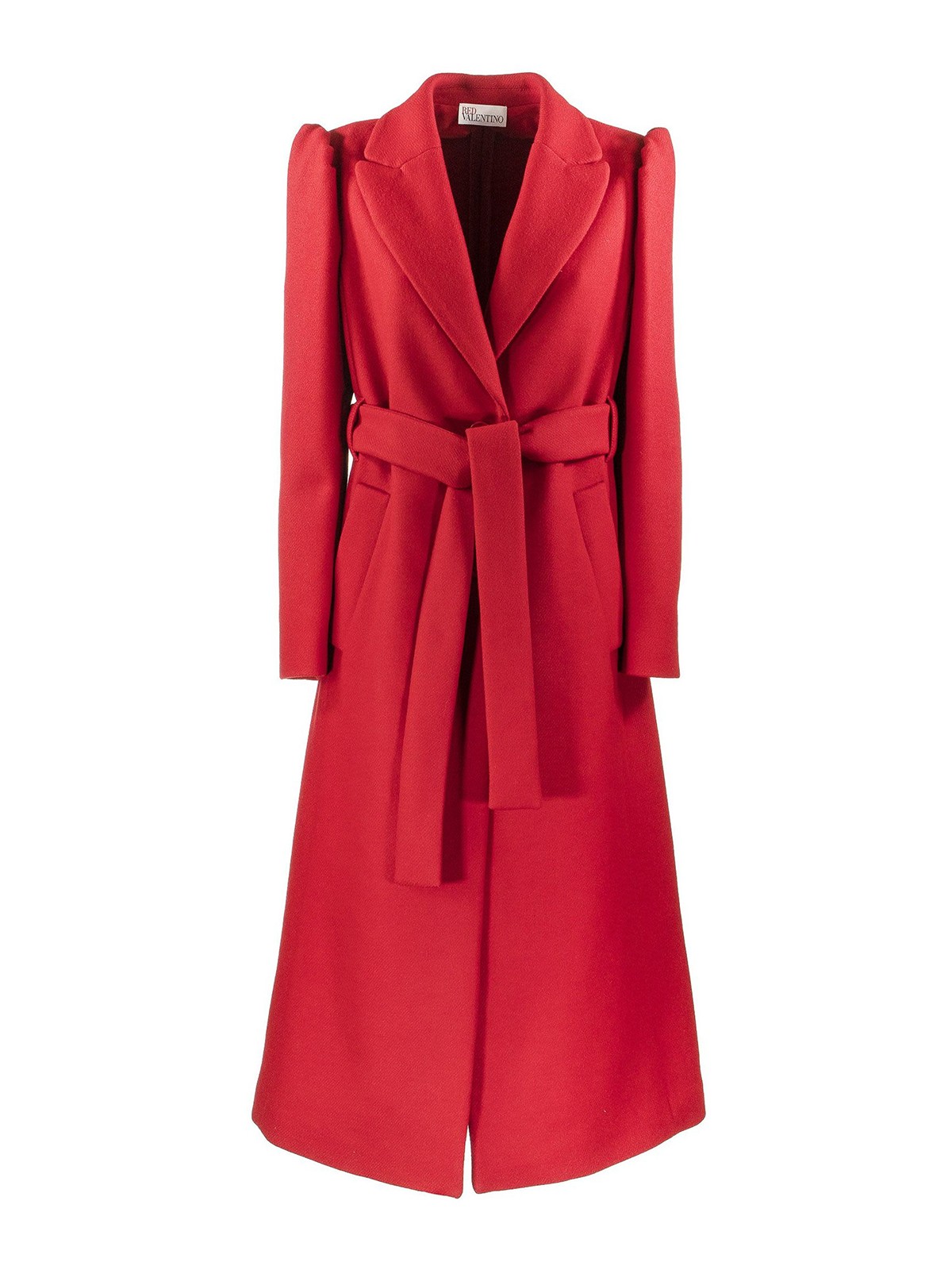 Knee length coats Red - Wool cashmere coat -