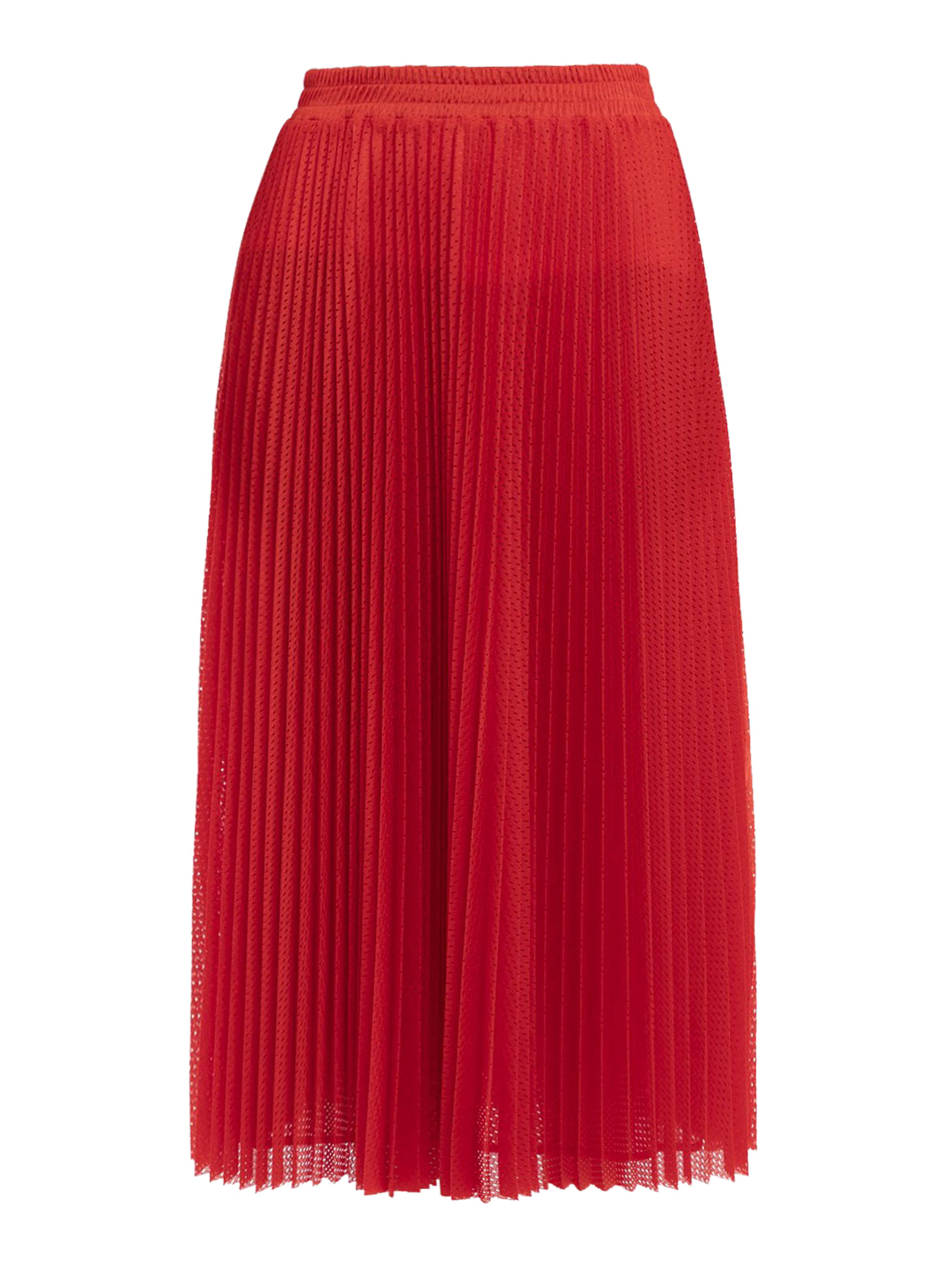 Red Knee Length Skirt