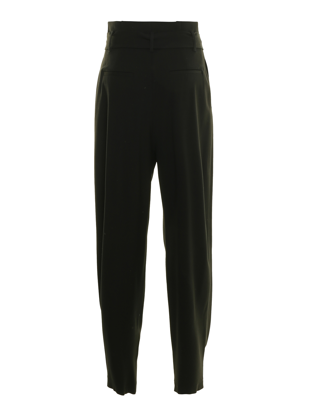 Shop Red Valentino Viscose And Wool Blend Gabardine Trousers In Black