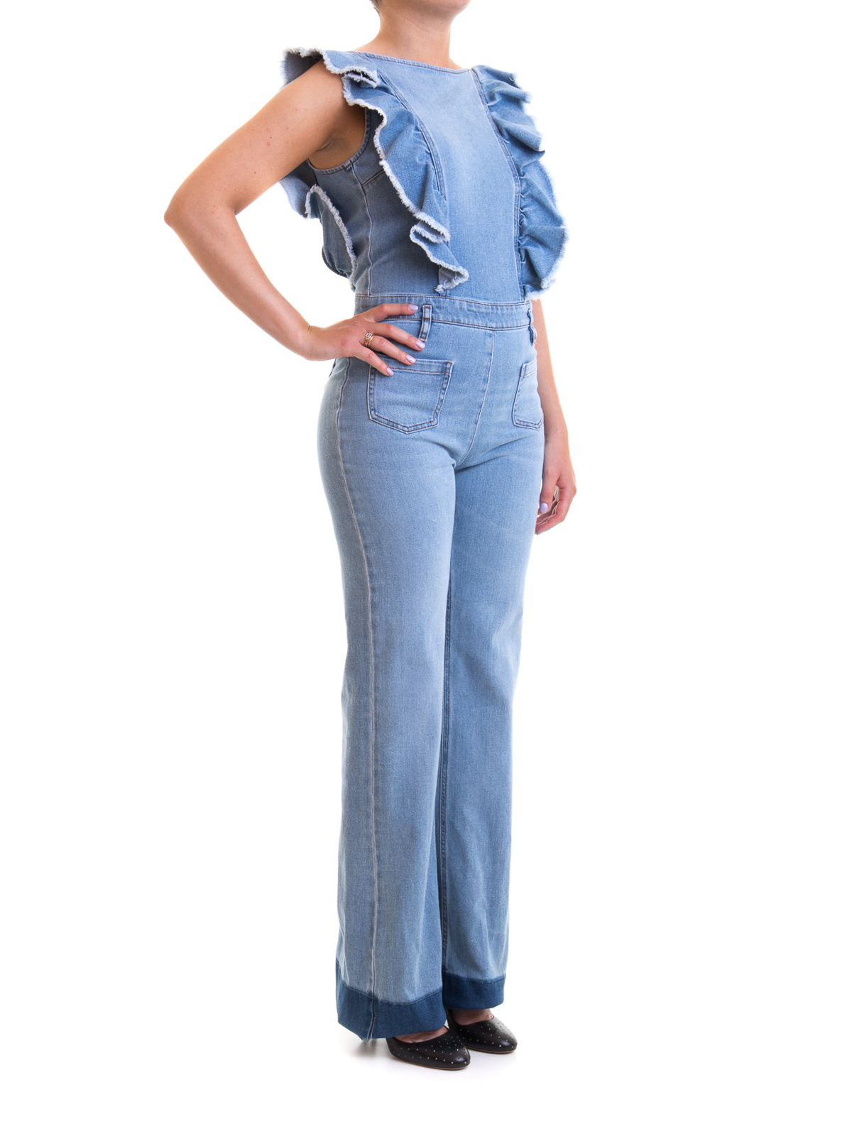 Denim Jumpsuits and rompers for Women | Lyst