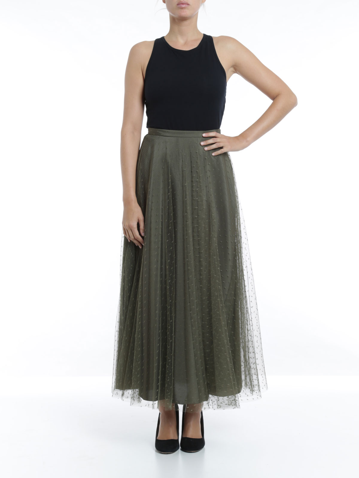 【送料&関税込】Fendi Military Green Tulle Skirt Fendi Military Green Tulle Skirt | italist