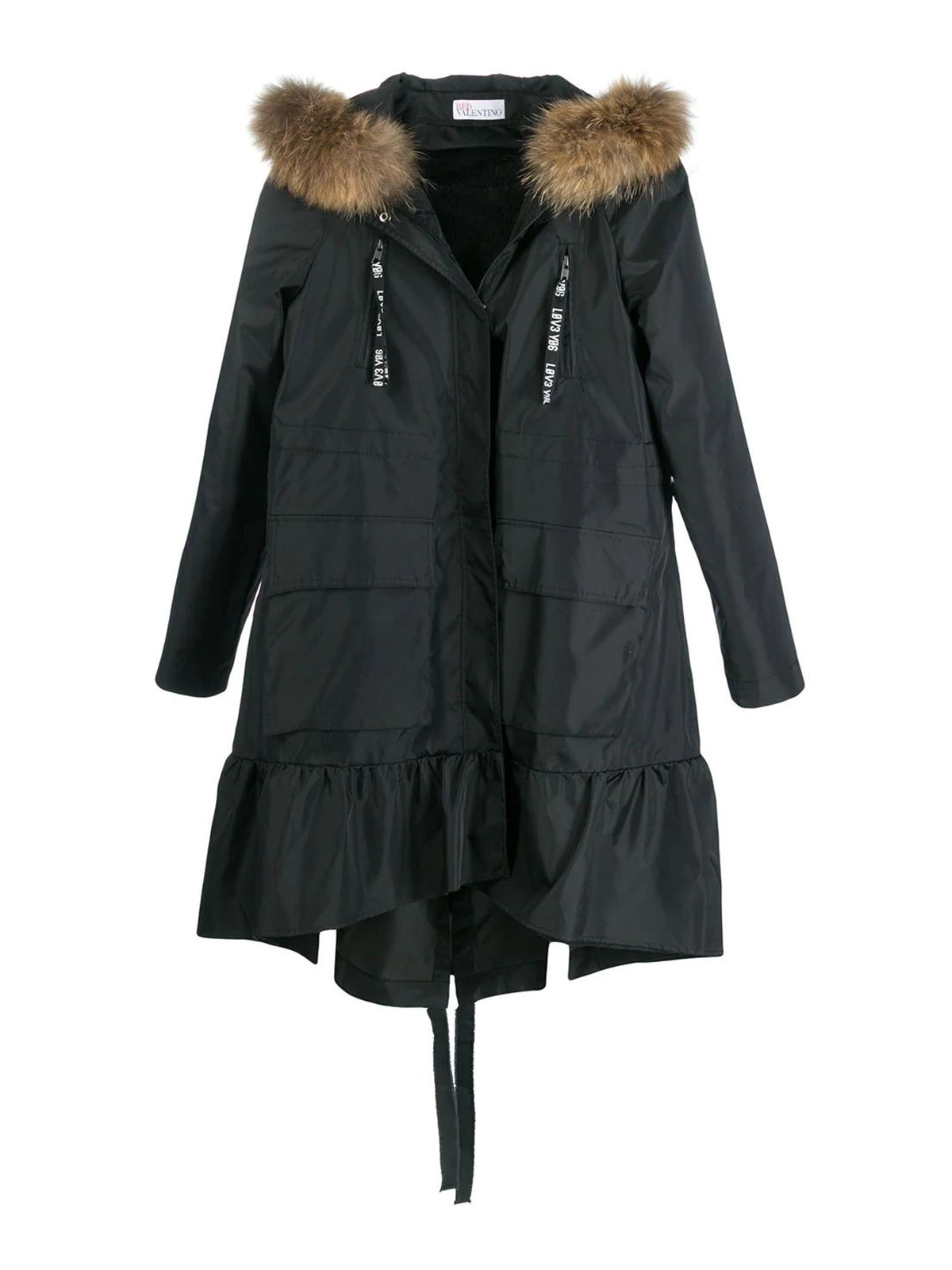 Padded coats Valentino Red Love You fur trimmed parka SR0CG00C4KC0NO