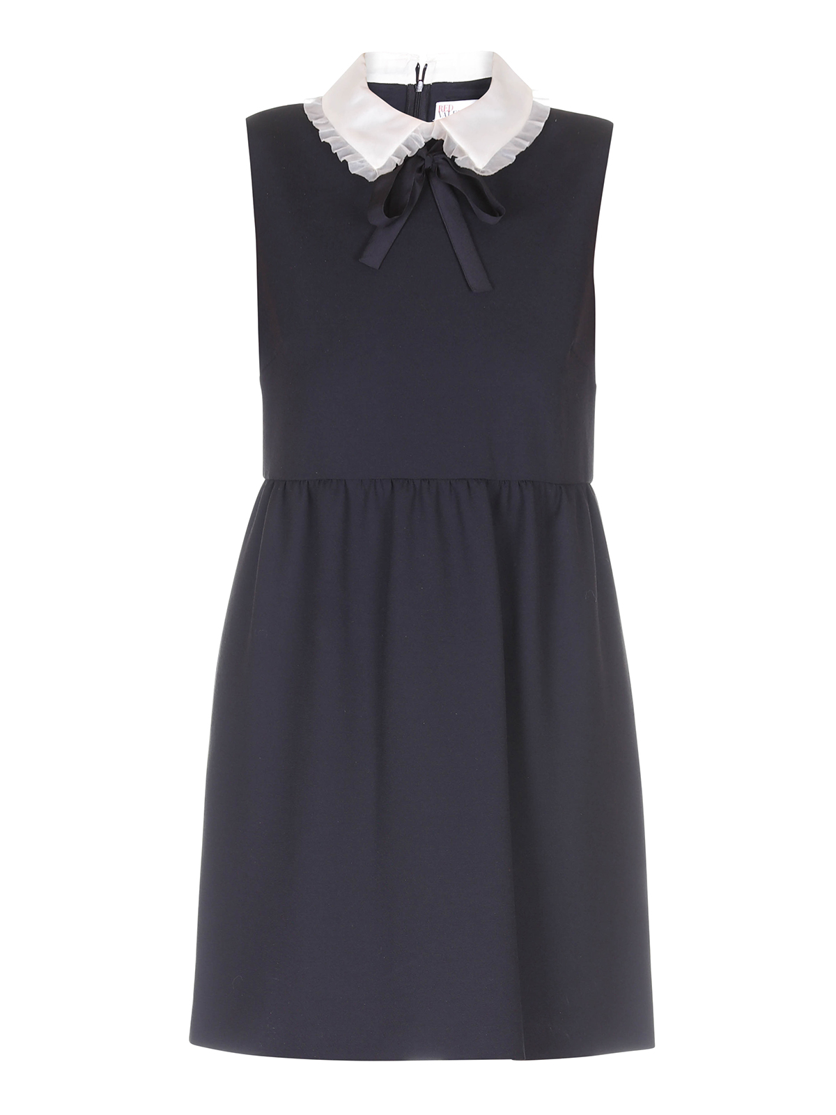 Valentino Red Black viscose blend dress with collar|NR3VA546