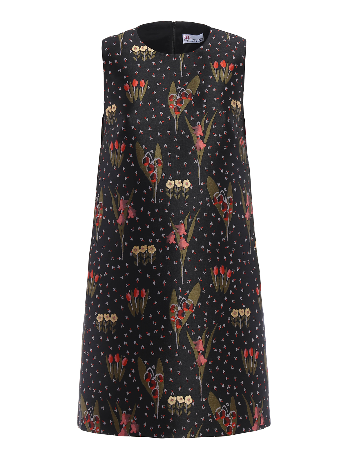 Valentino Red Blooming Garden motif A-line dress|MR3VA3Q52QT0NO