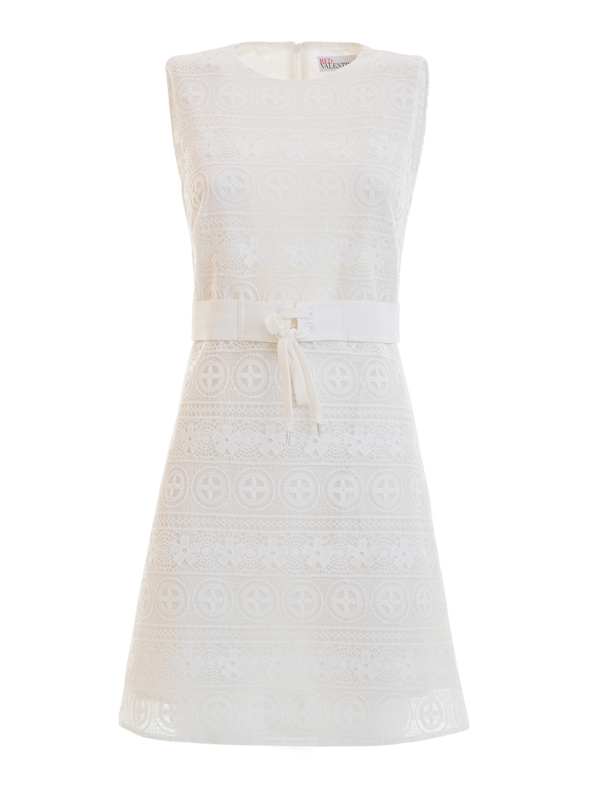 Valentino Red Macram sleeveless dress - White|MR0VA4K12WB001