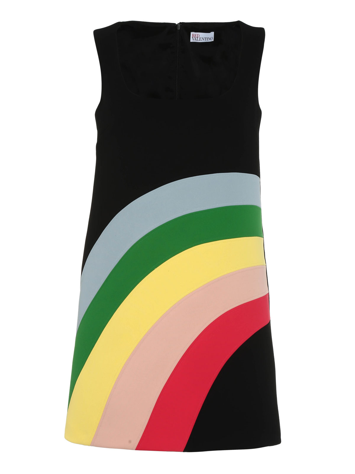 Valentino Red Rainbow intarsia sheath dress|KR3VB07524P0NO