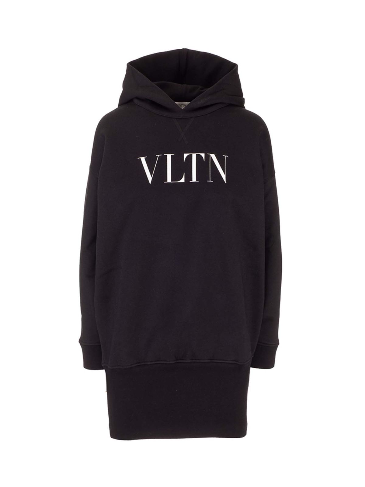 Valentino Garavani Long VLTN Hoodie In Black VB3MF08L64H0NI