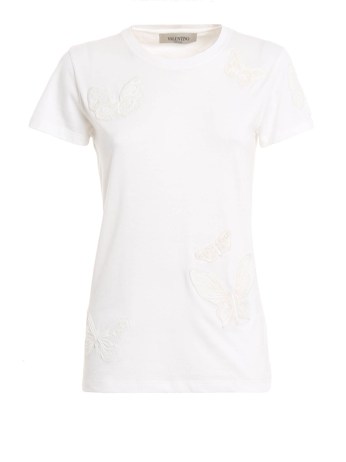 Tシャツ・カットソー VALENTINO GARAVANI `Butterfly Embroideries` T-Shirt Valentino Butterfly T-shirt In Nero|nero | ModeSens