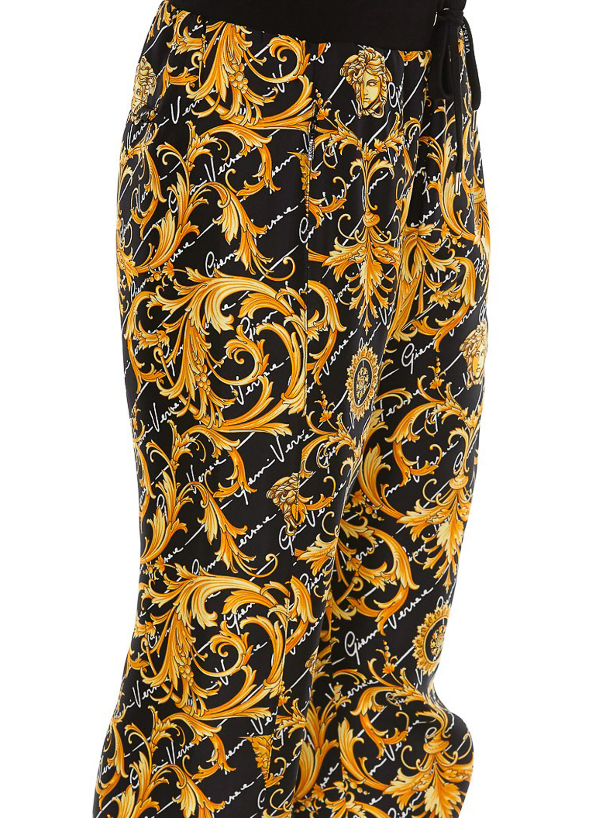 【関税&送料込】Versace Baroque Pants Versace Barocco Logo Track Pants | Black | FARFETCH