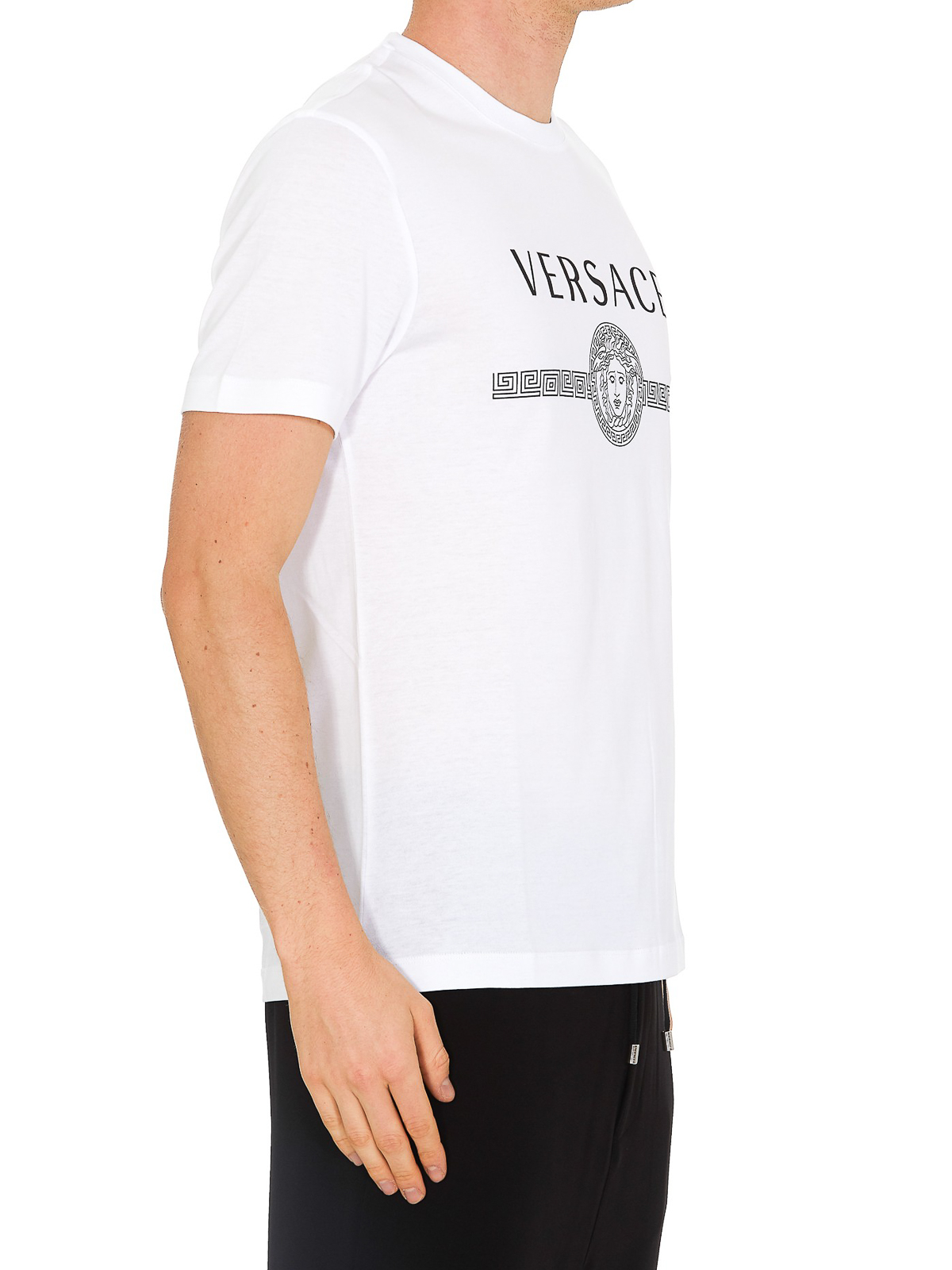 Læne kulstof Grundlægger T-shirts Versace - Medusa Head and logo print white T-shirt -  A83159A228806A1001